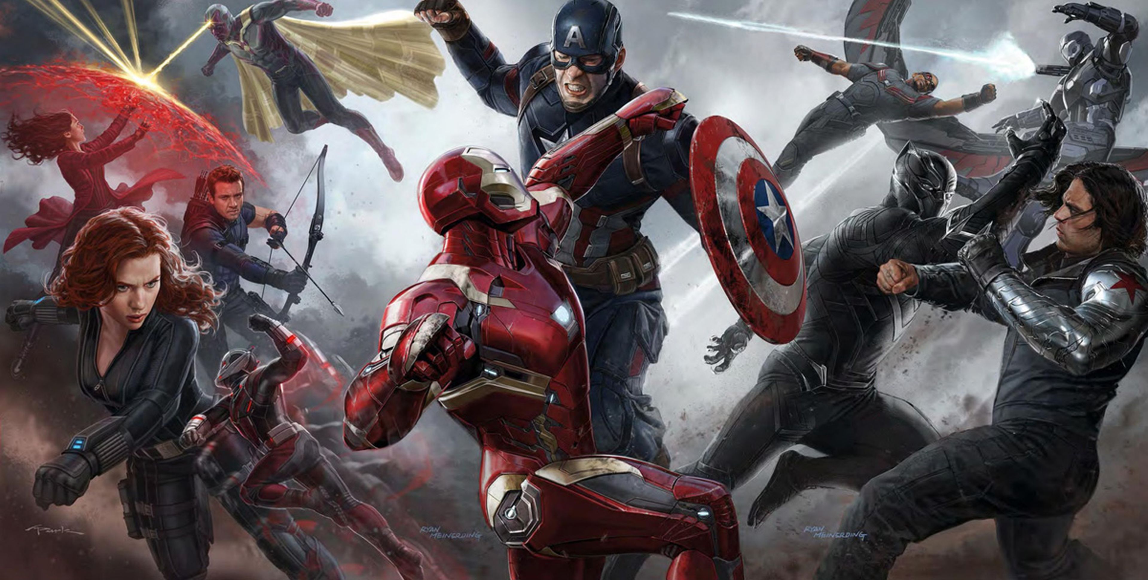Capitán América Civil War: Concept Art con los héroes en lucha