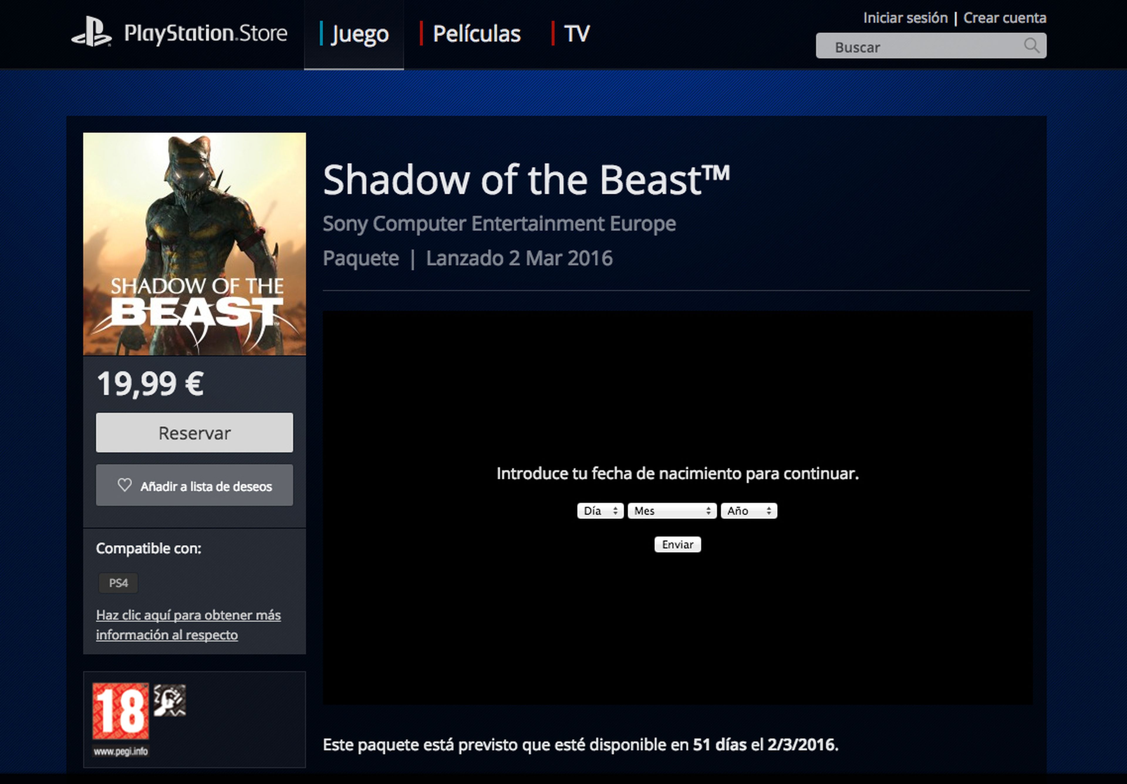 Shadow of the Beast para PS4 podría retrasar su lanzamiento