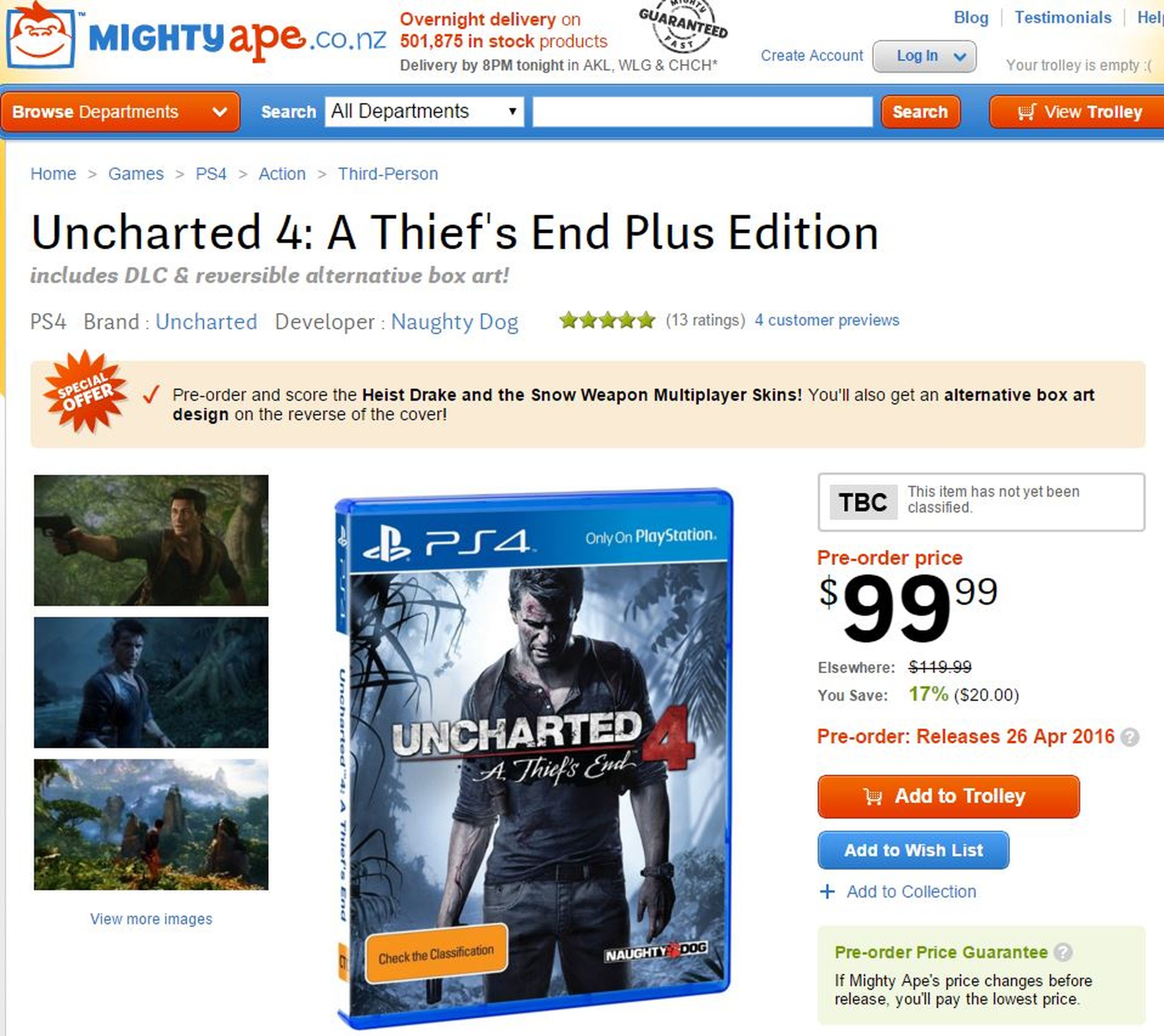 Uncharted 4 El Desenlace del Ladrón, Edición Plus exclusiva de GAME