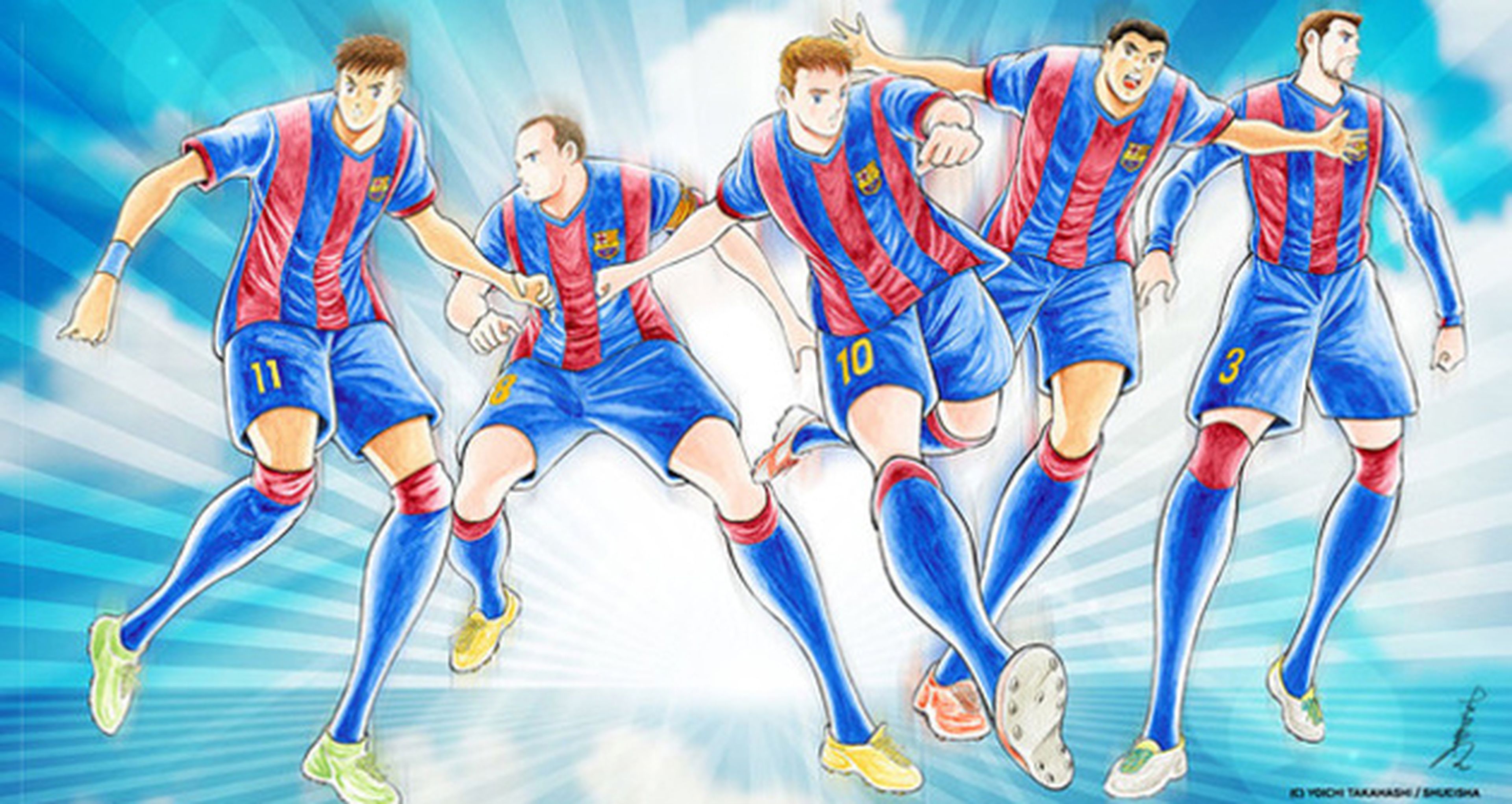 Messi dibujado por el autor de Campeones, Yoichi Takahashi