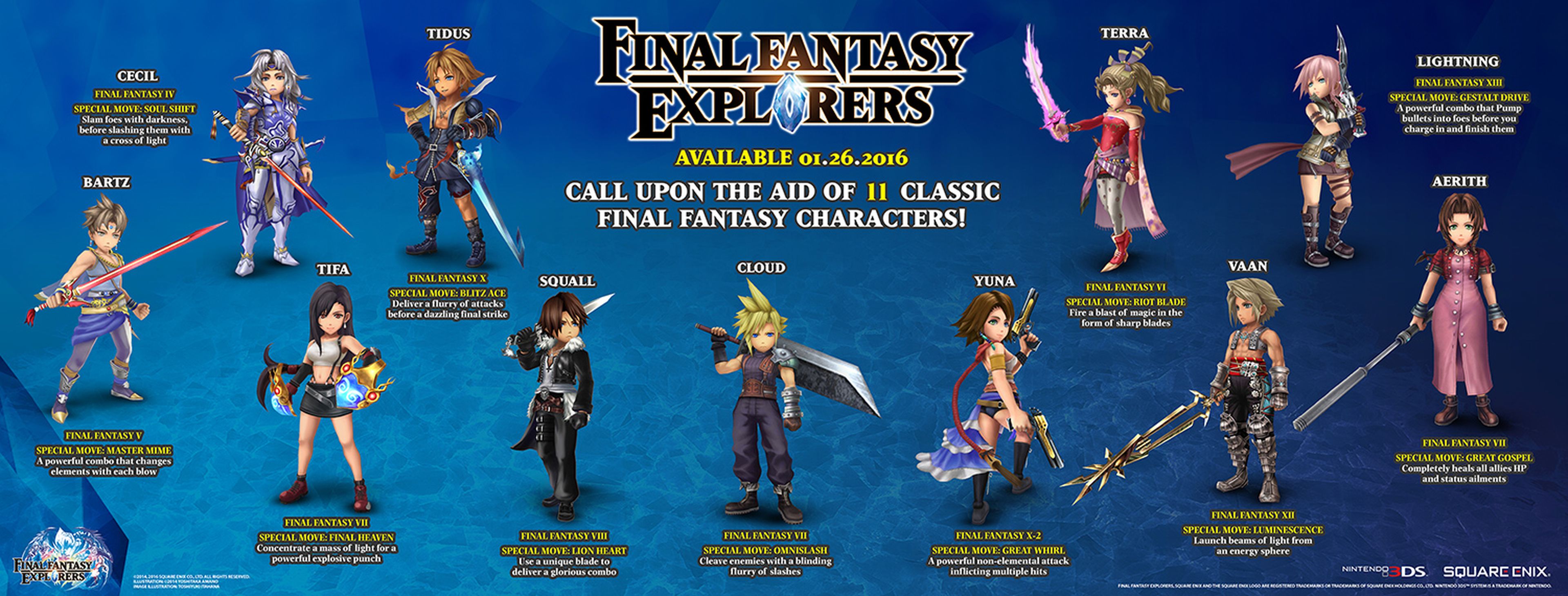Final Fantasy Explorers para 3DS estrena nuevo tráiler