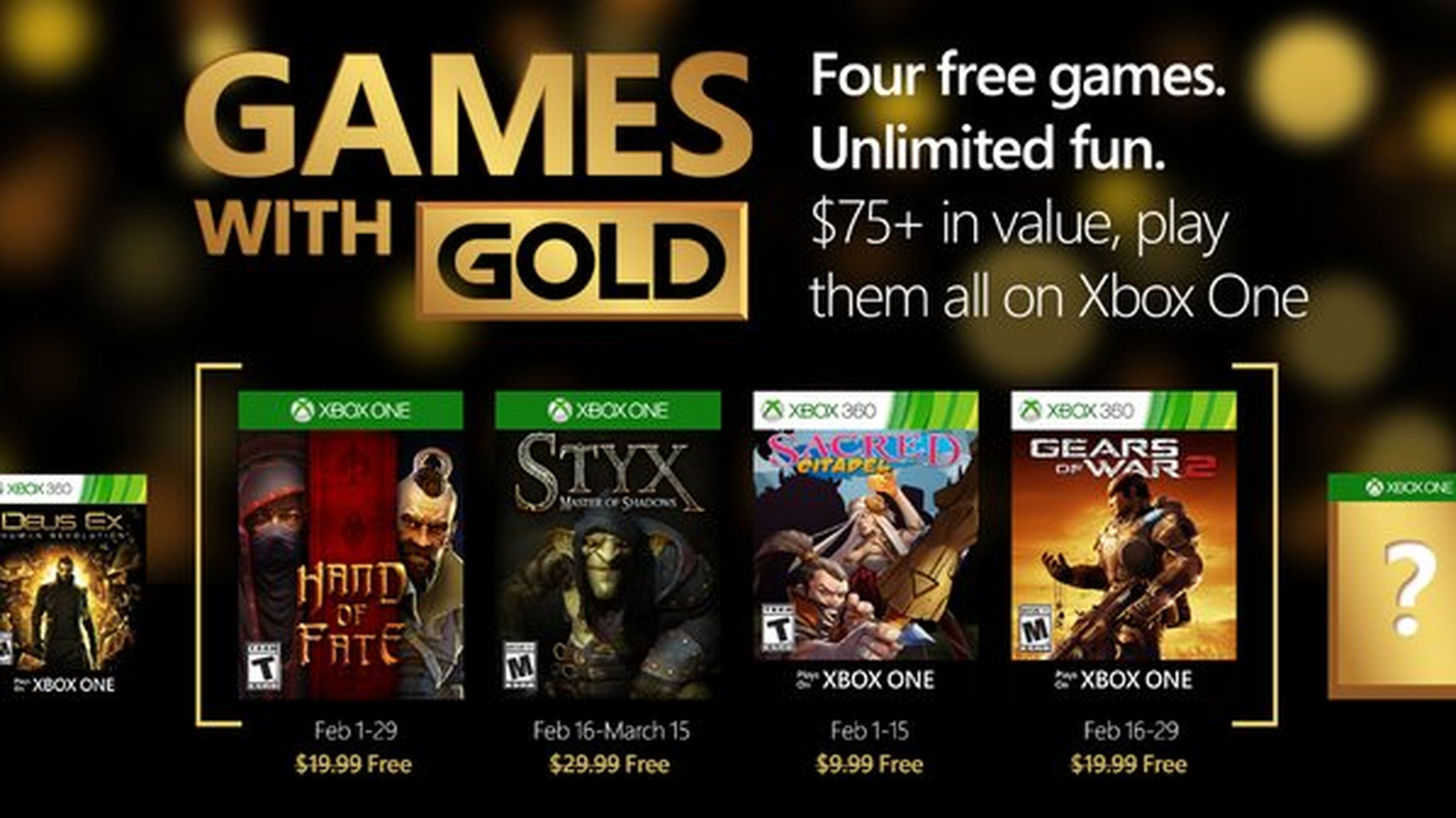 Games With Gold - Juegos de febrero