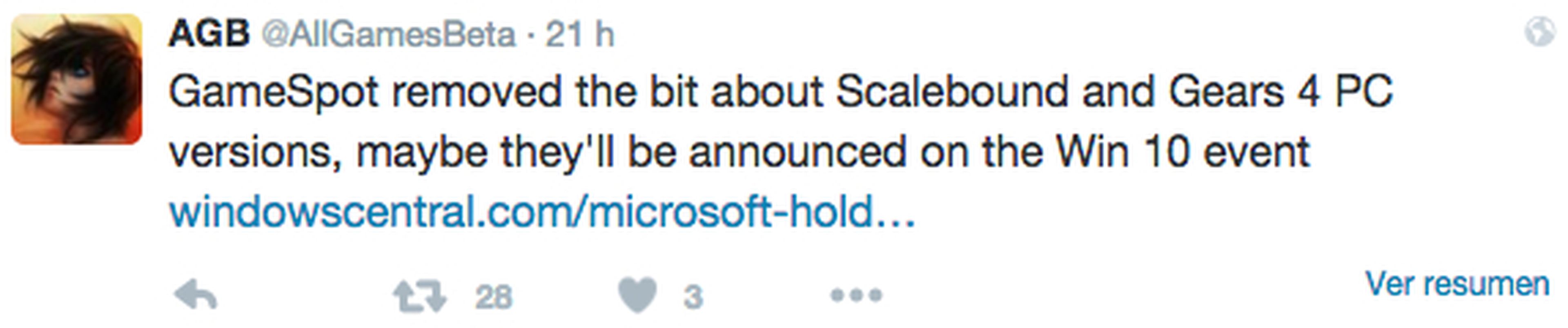 Gears 4 y Scalebound podrían llegar a PC