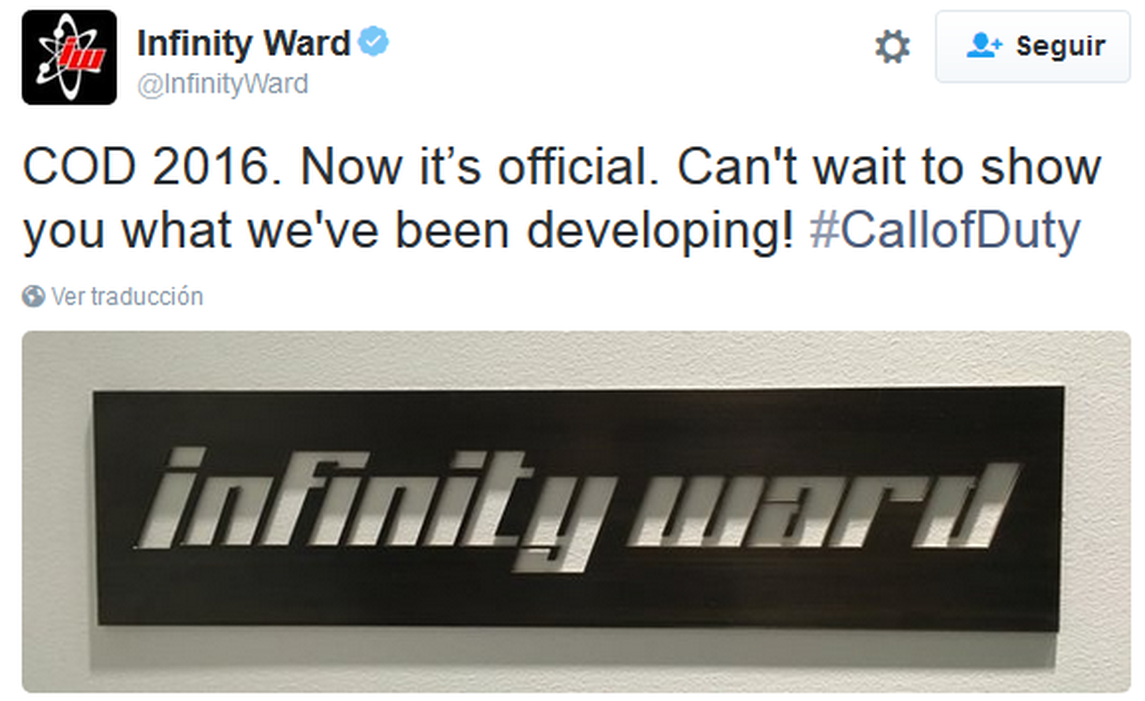 Call of Duty - Infinity Ward desarrolla la entrega de 2016