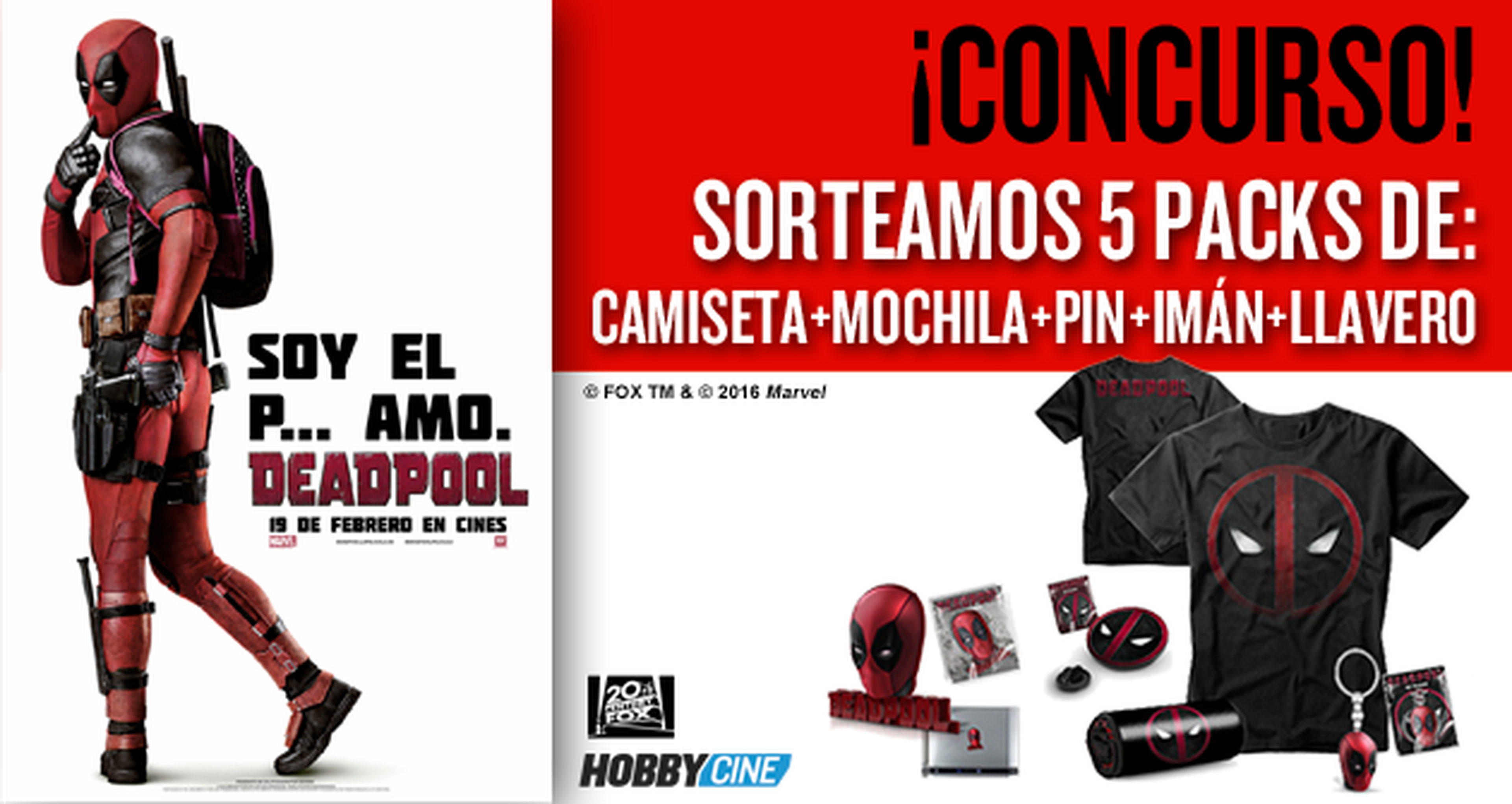 Concurso Deadpool - Consigue mochila, camiseta, pin, imán y llavero