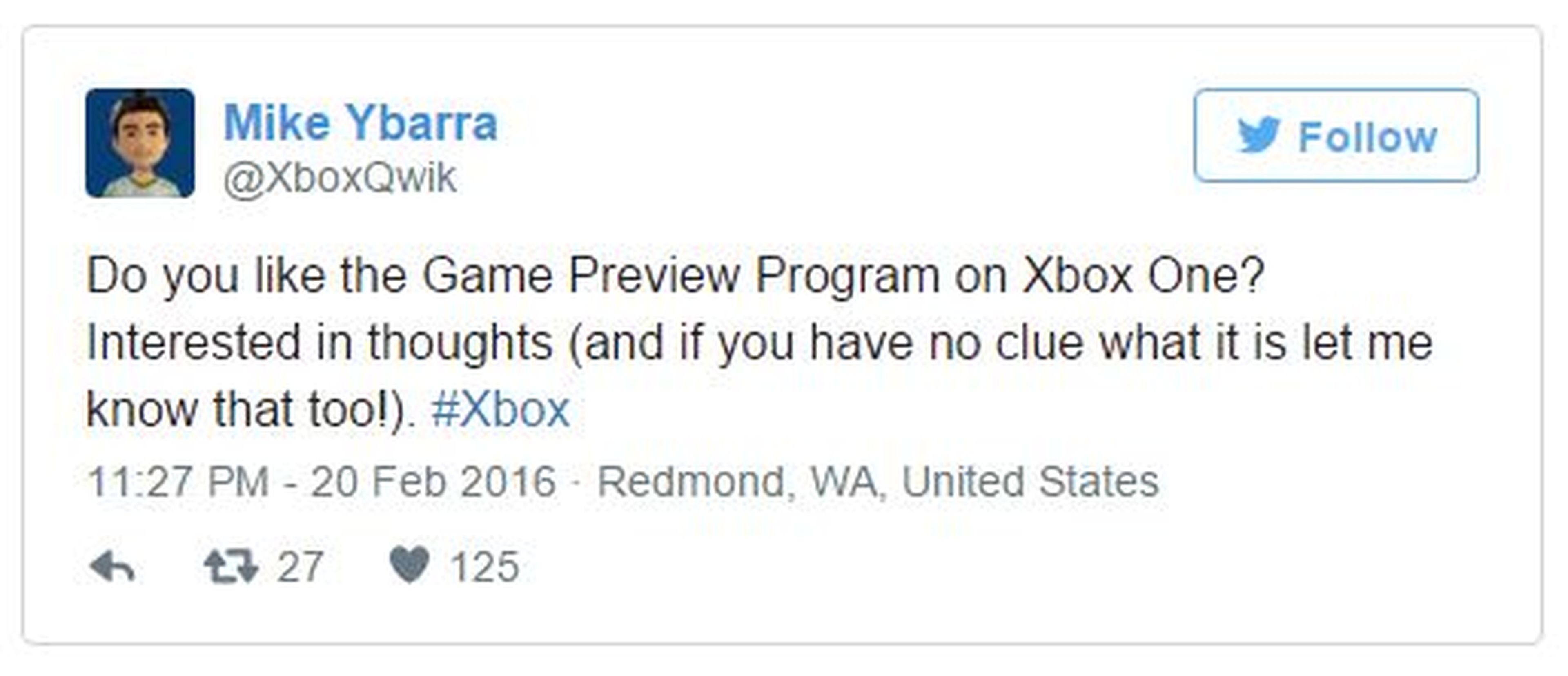 Xbox - Piden la opinión de los usuarios y buscan nombre para su "Game Preview Program"