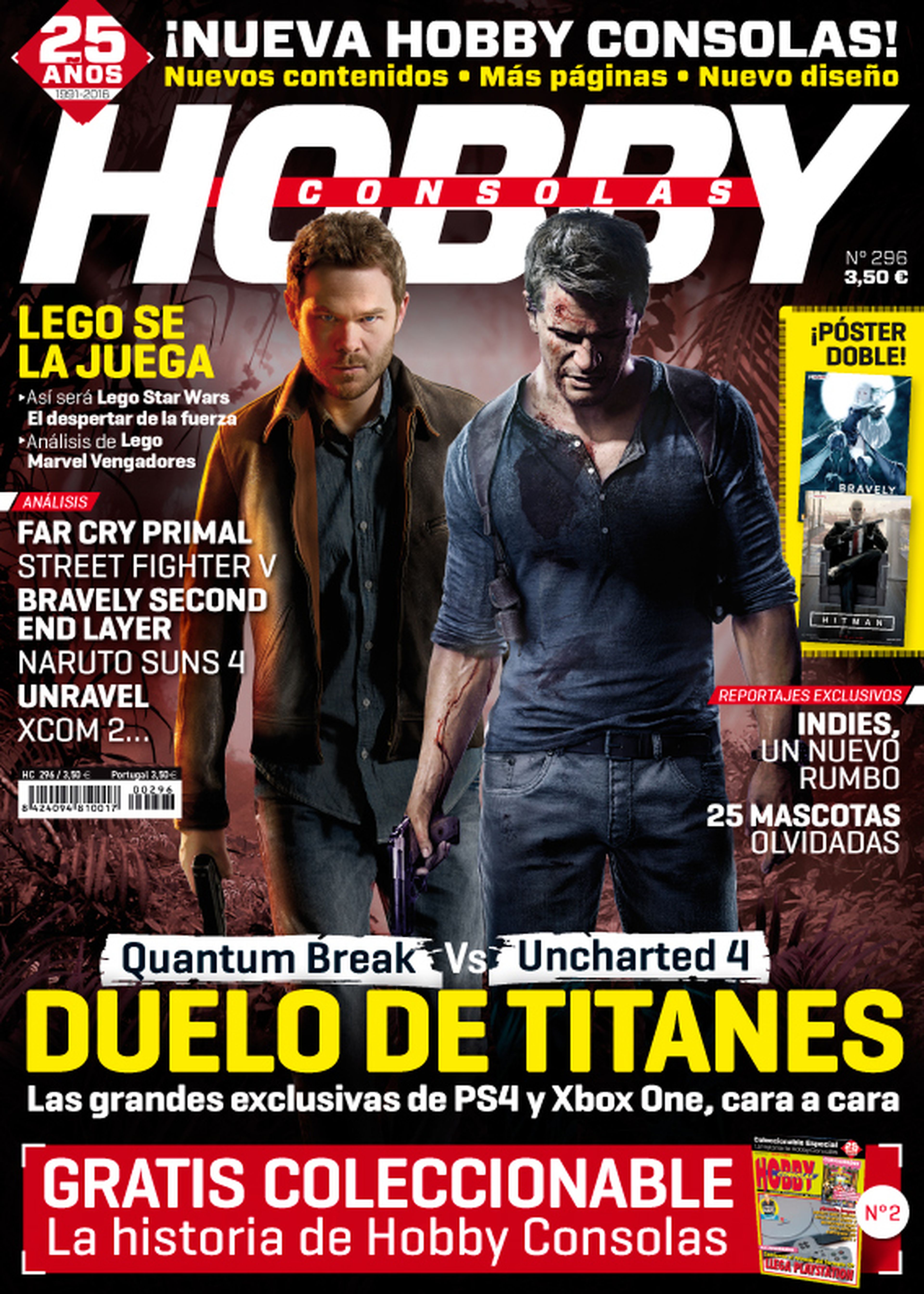 Hobby Consolas 296, ya a la venta, con Uncharted 4 y Quantum Break en portada
