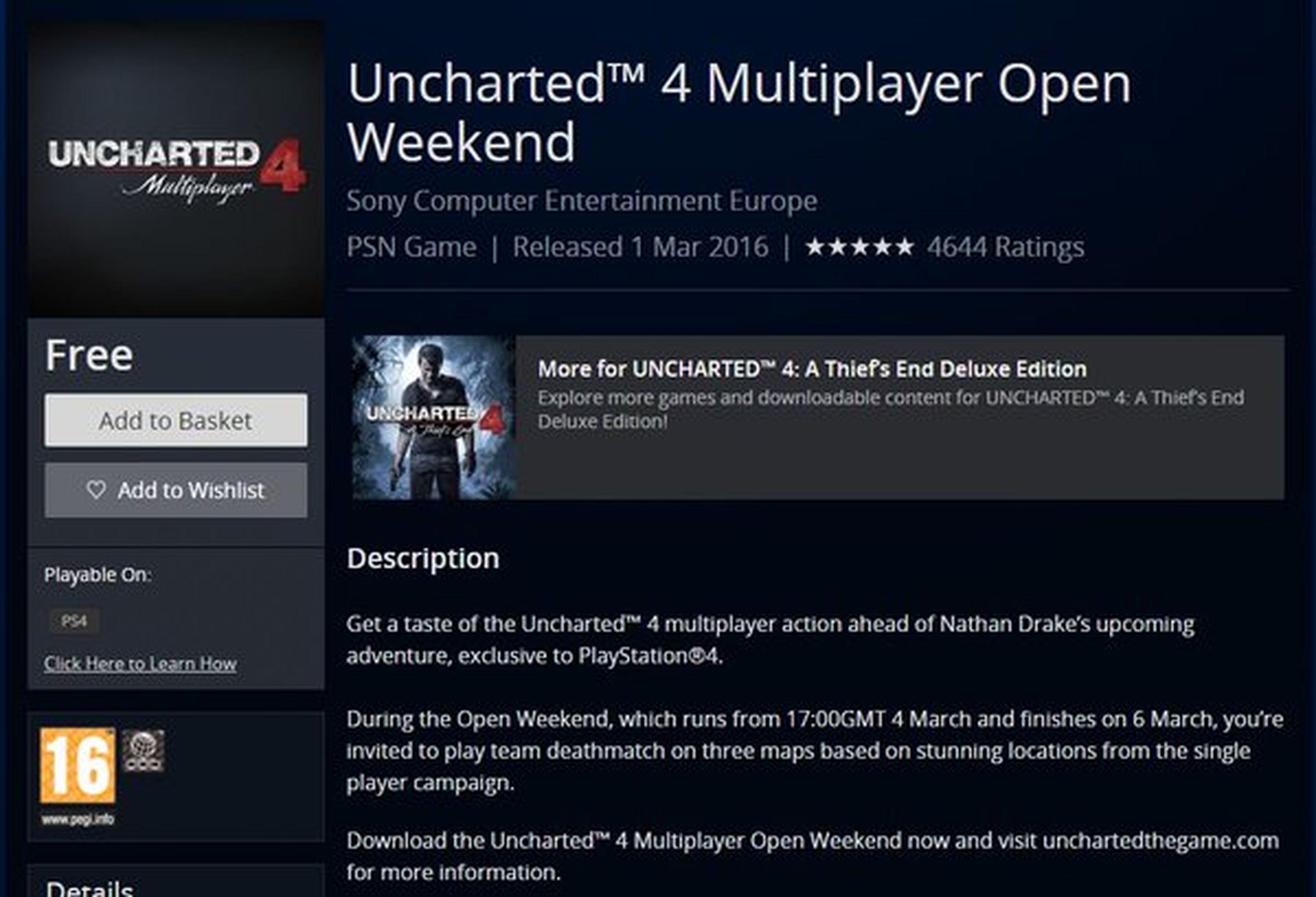Uncharted 4 - Beta multijugador abierta este fin de semana
