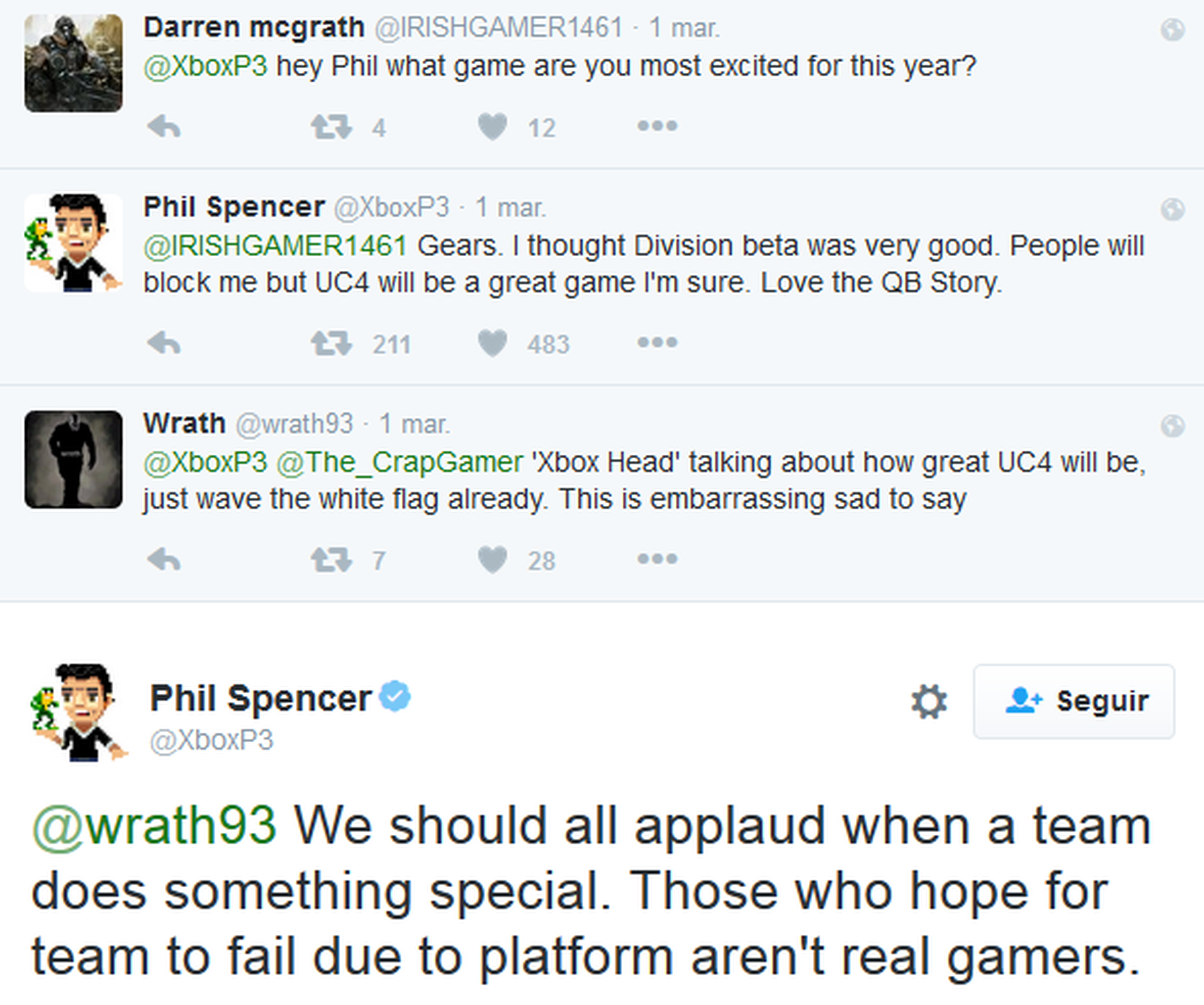 Uncharted 4 entre lo más esperado por Phil Spencer, jefe de Xbox