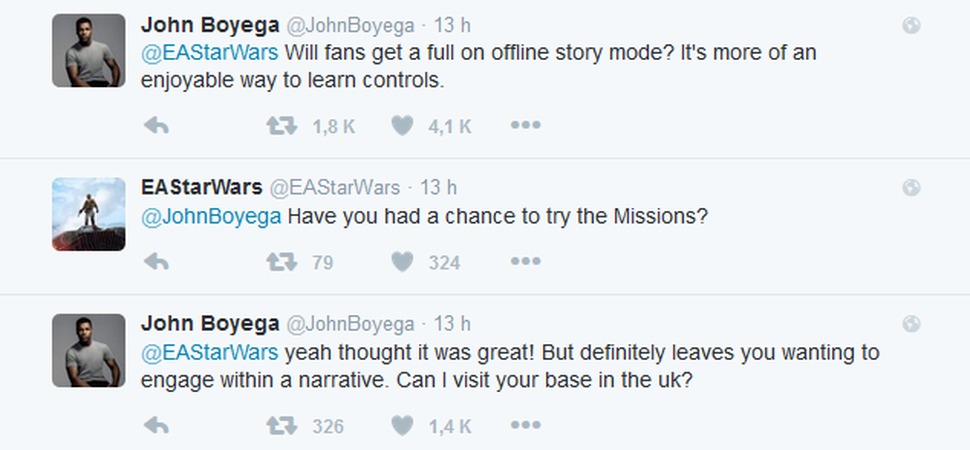 Star Wars Battlefront - John Boyega, Finn en El Despertar de la Fuerza, pide Modo Historia