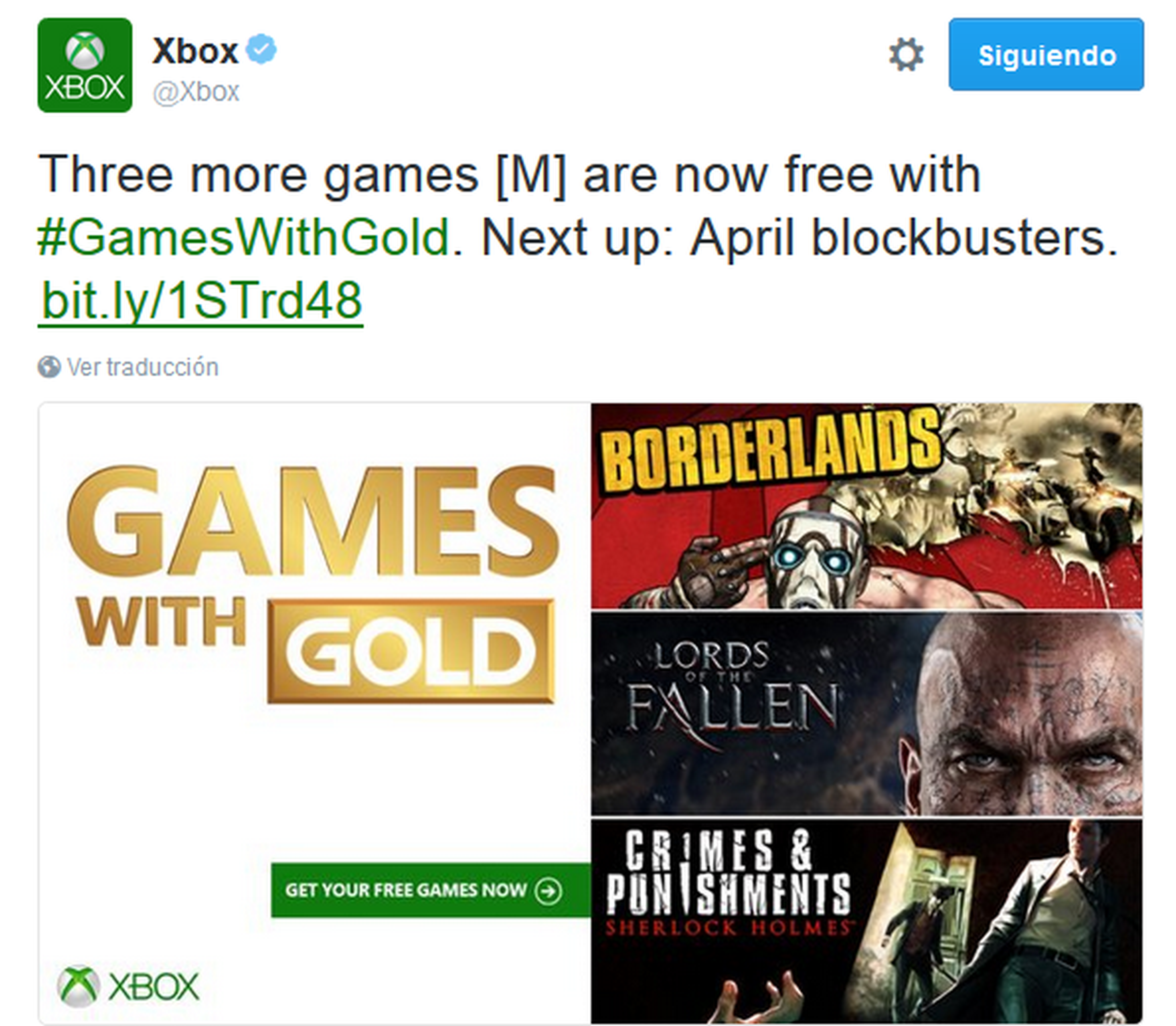 Xbox One y Xbox 360 - Los Games With Gold de abril serán "blockbusters"