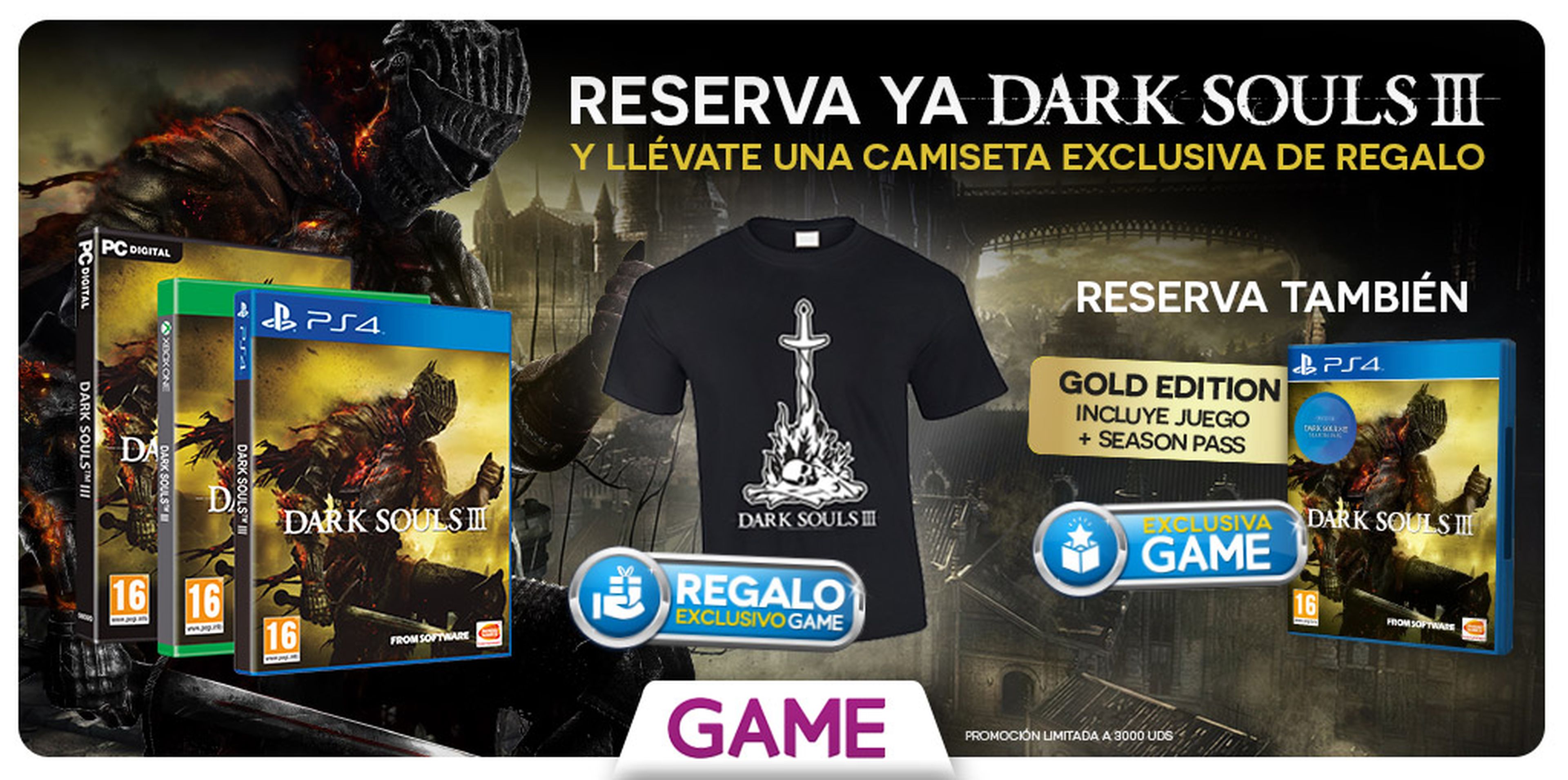 Dark Souls 3 Gold Edition, nueva edición exclusiva en GAME