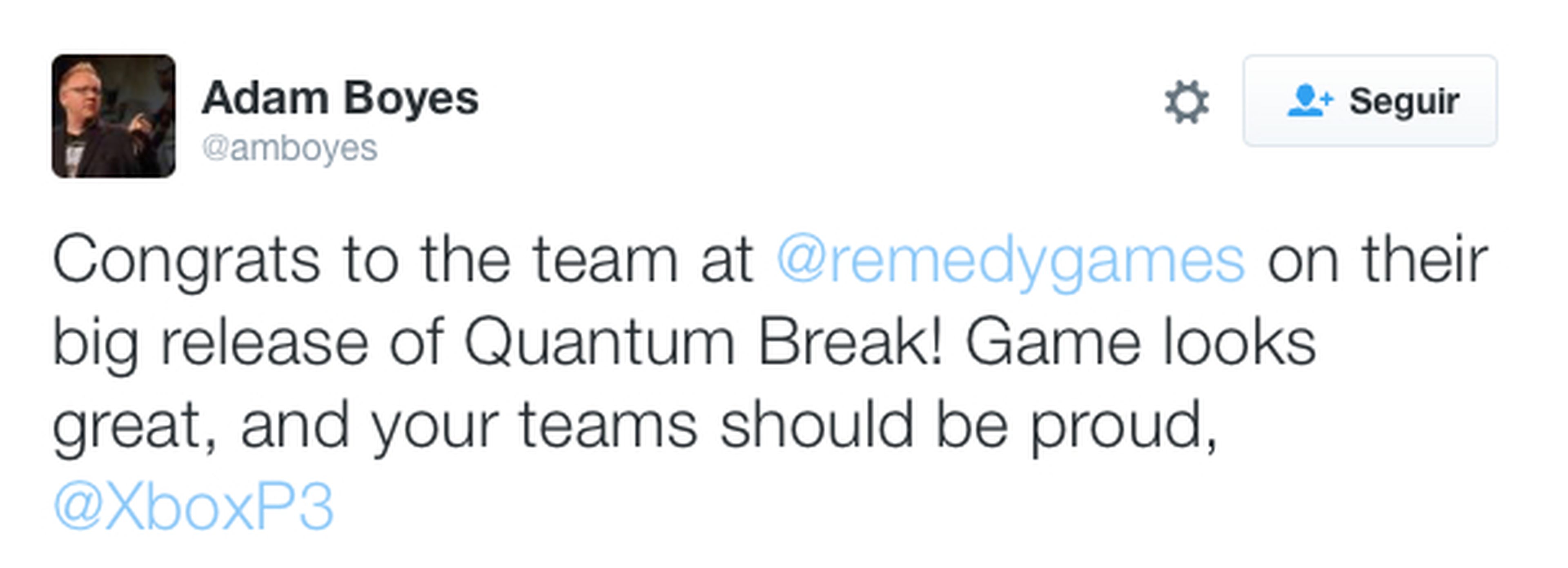 Quantum Break - Sony felicita a Remedy por el juego de Xbox One