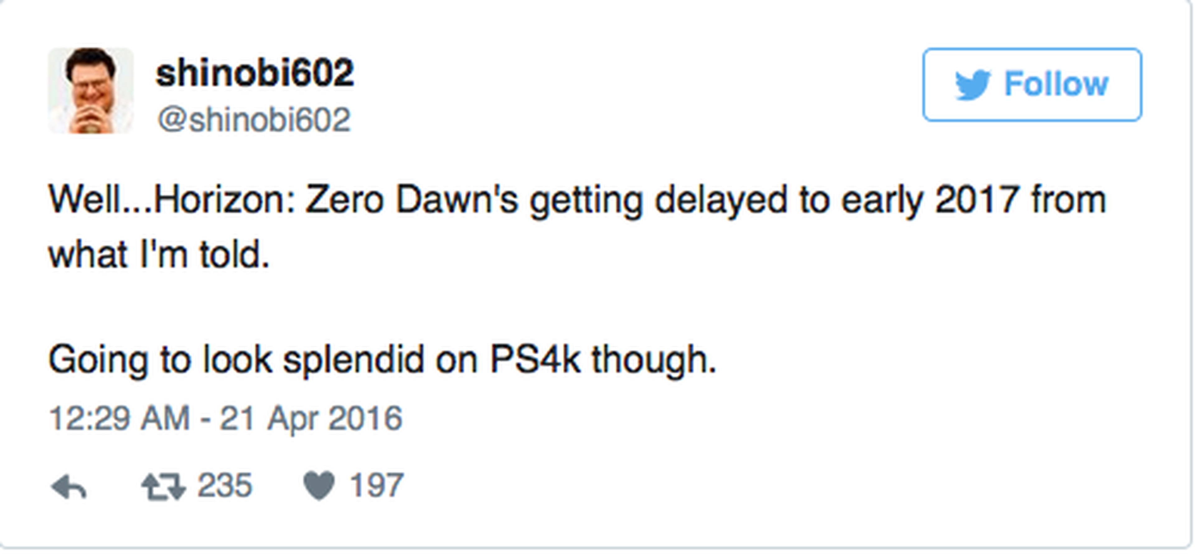 Horizon: Zero Dawn se retrasa hasta 2017 (rumor)