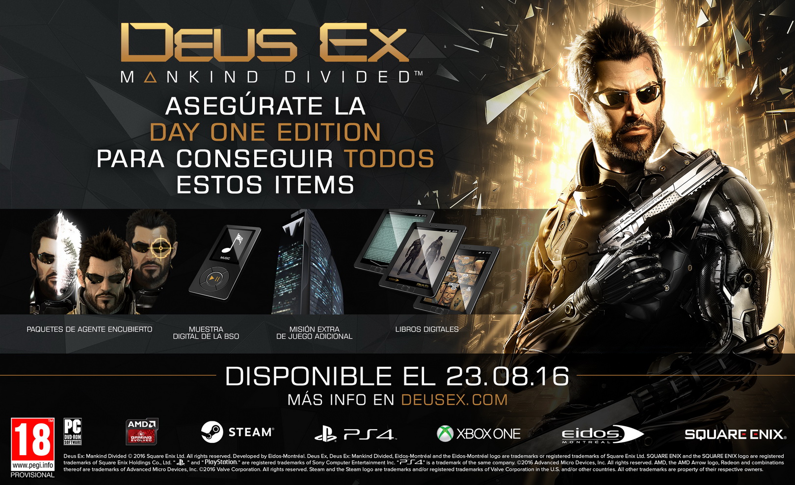 Deus Ex Mankind Divided - Tráiler y ediciones
