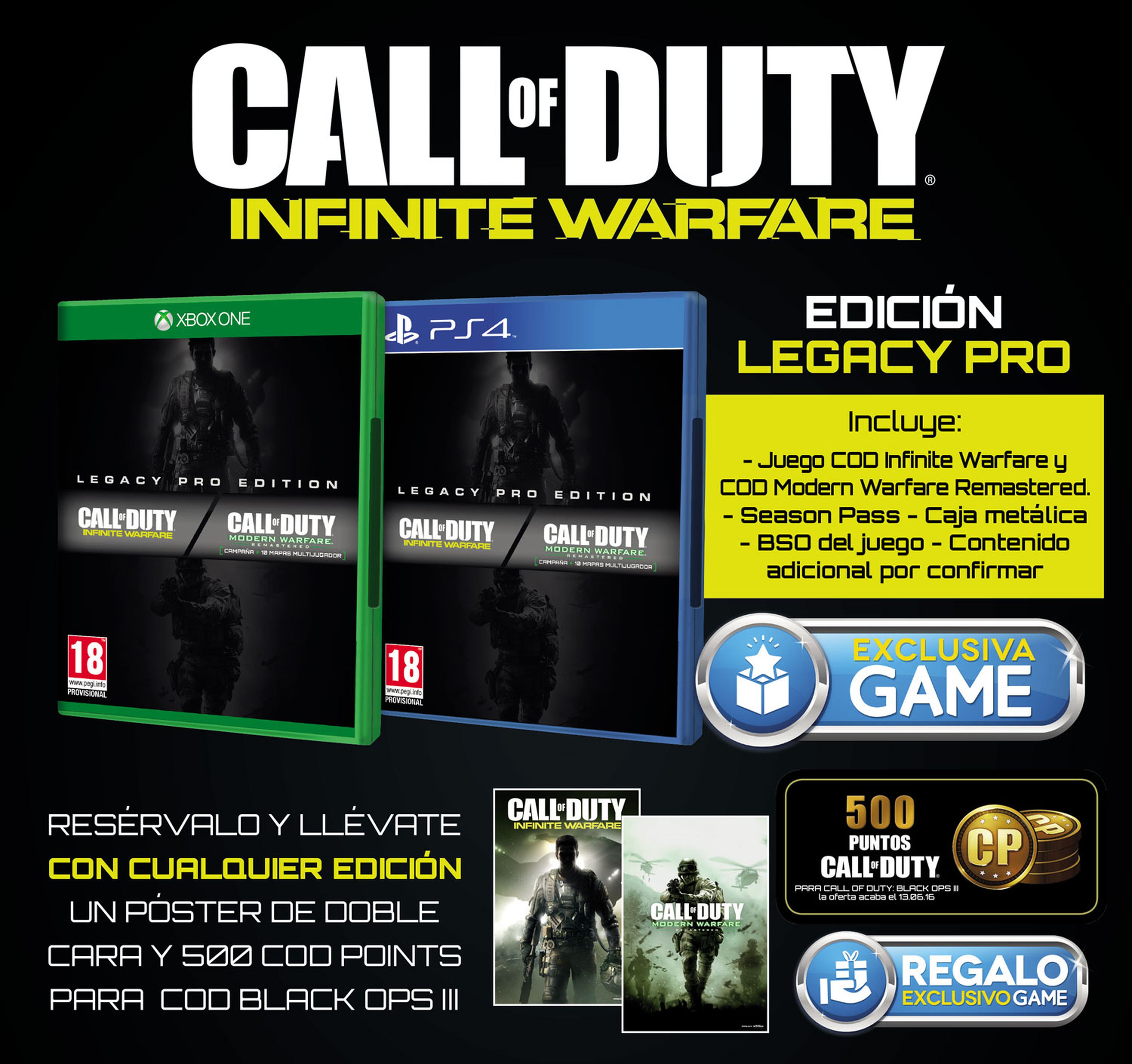 Call of Duty Infinite Warfare - Edición exclusiva y regalo con la reserva en GAME