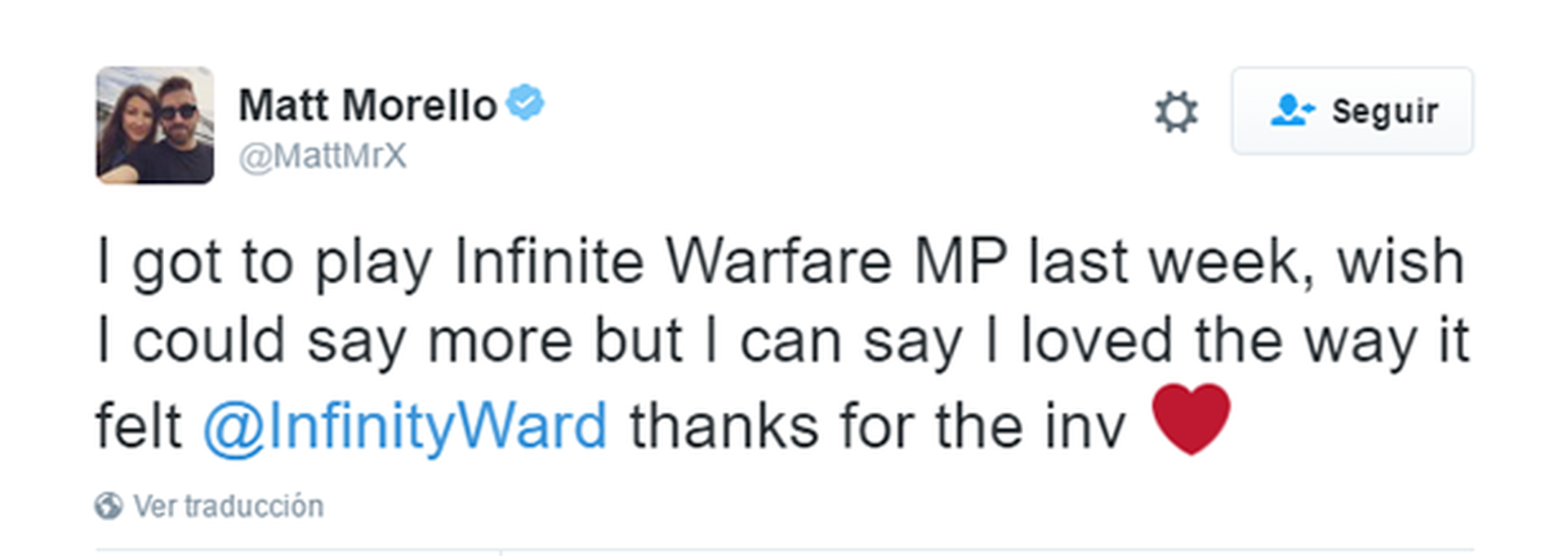 Call of Duty: Infinite Warfare - Opiniones en Twitter