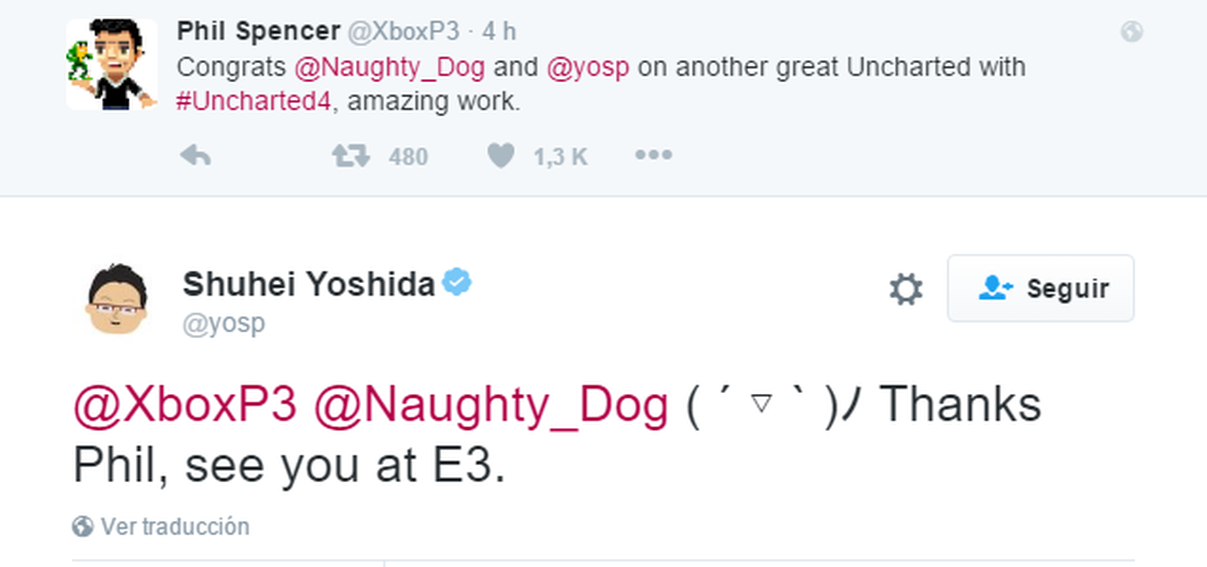 El jefe de Xbox felicita a PlayStation por Uncharted 4