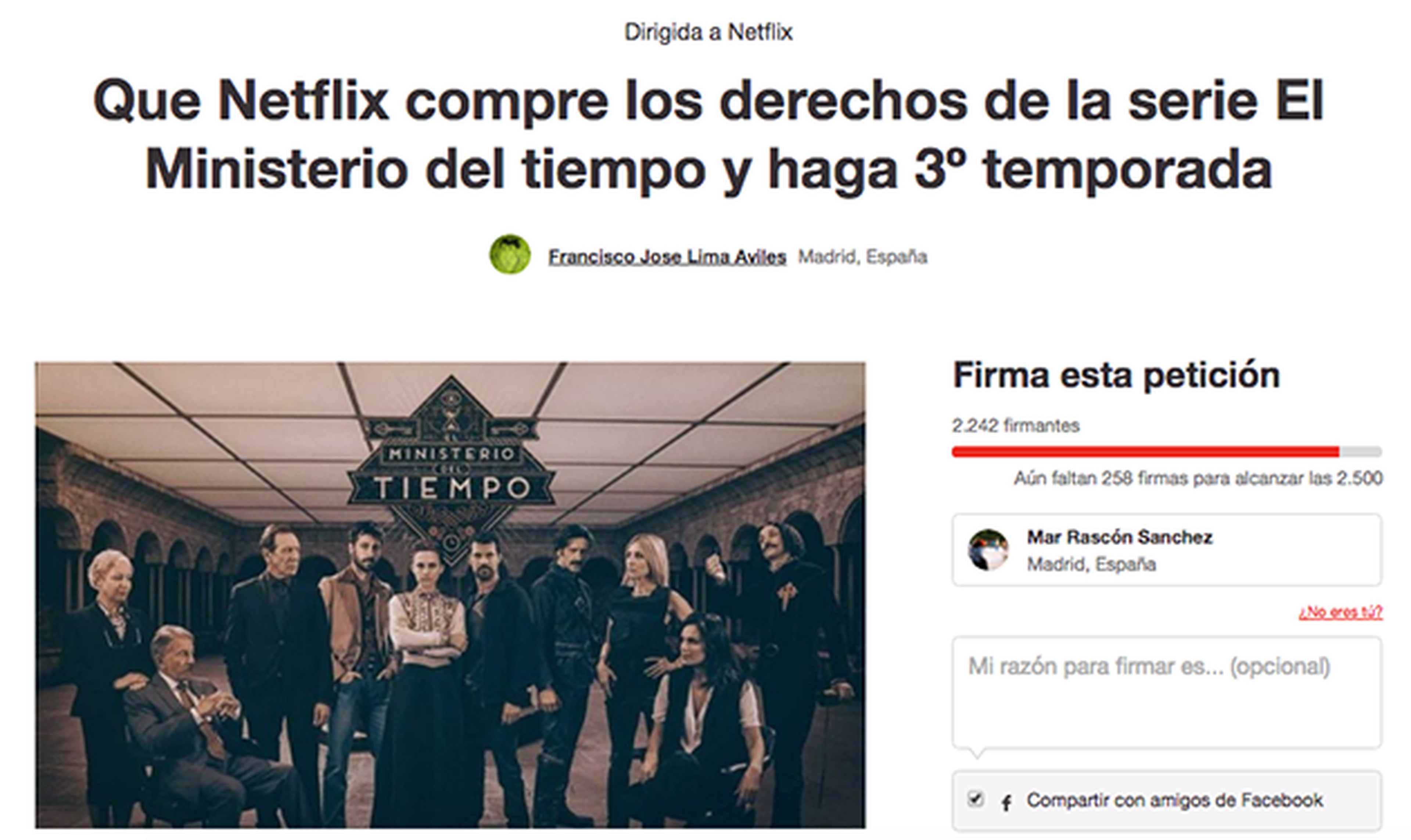 El Ministerio del Tiempo - Sus seguidores quieren que Netflix compre la serie