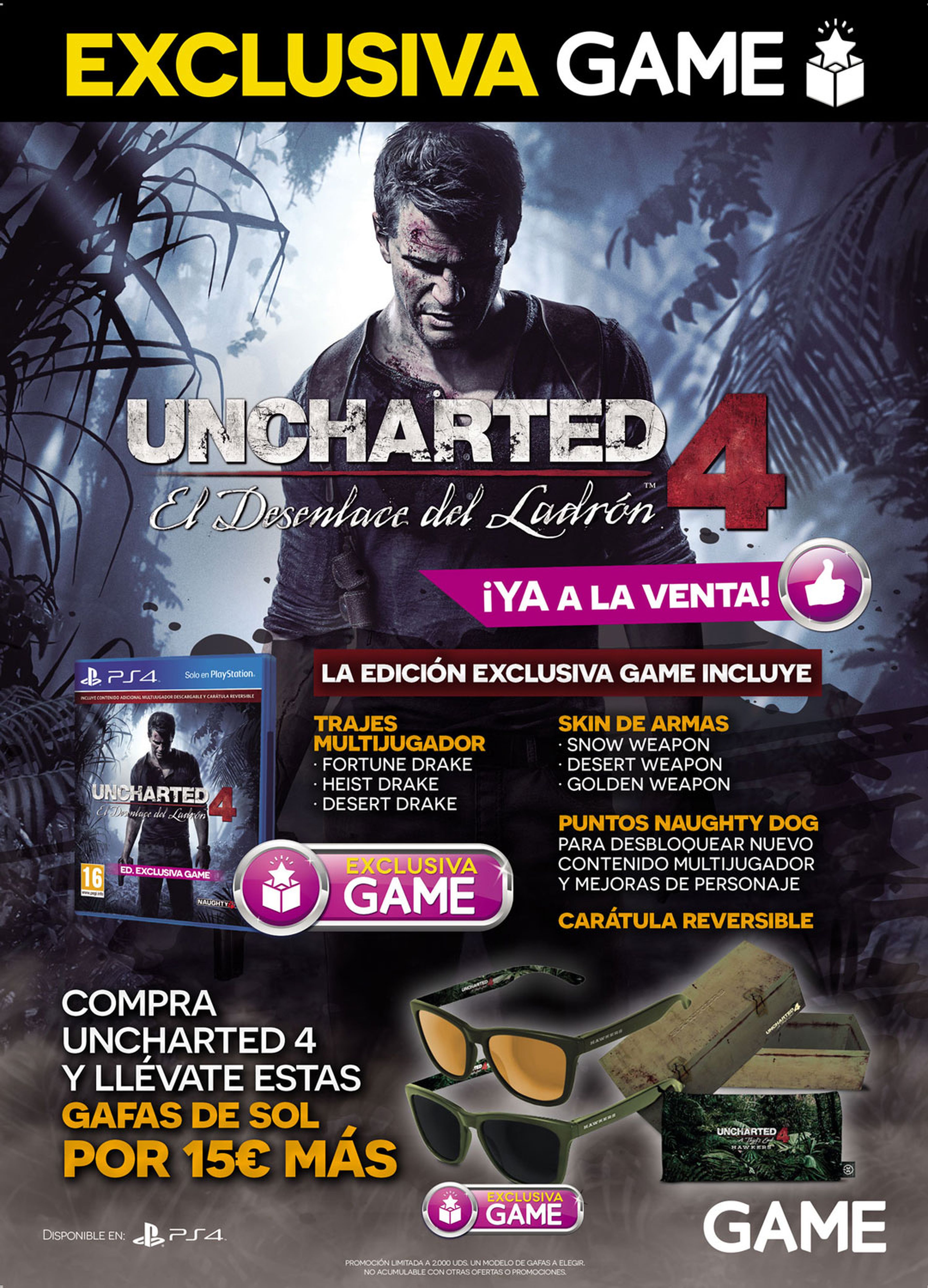 Uncharted 4 para PS4 y sus productos oficiales en GAME
