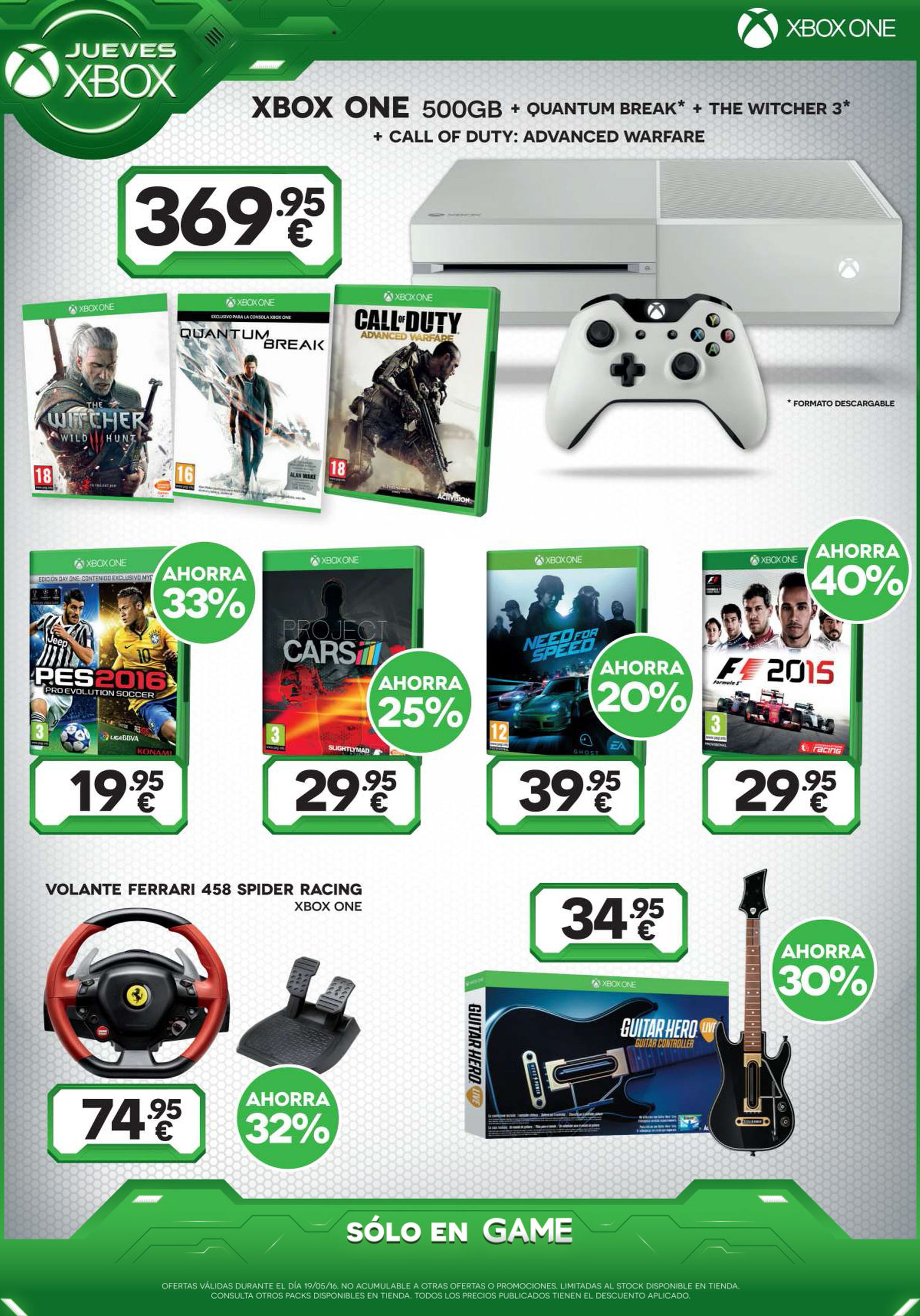Jueves Xbox en GAME - Ofertas del 19/05/2016
