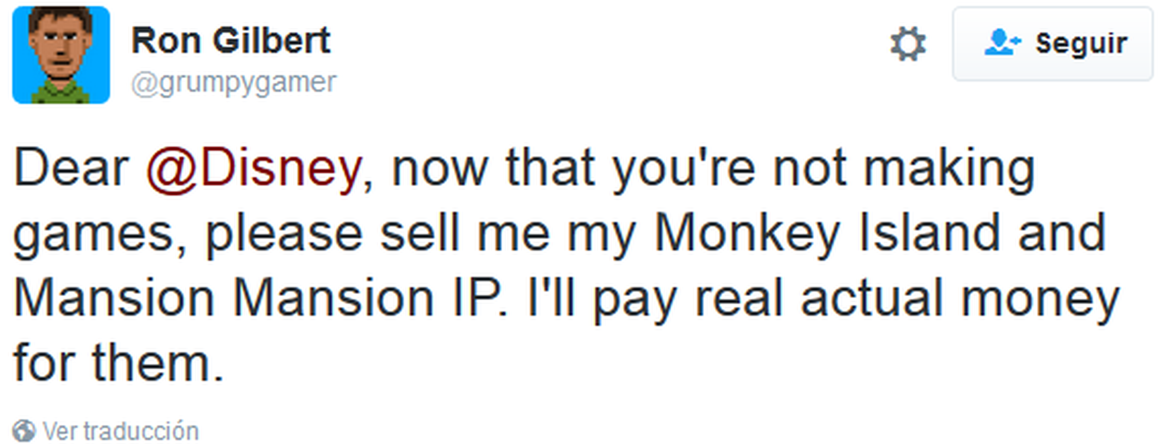 Monkey Island y Maniac Mansion - Ron Gilbert quiere comprar los derechos a Disney