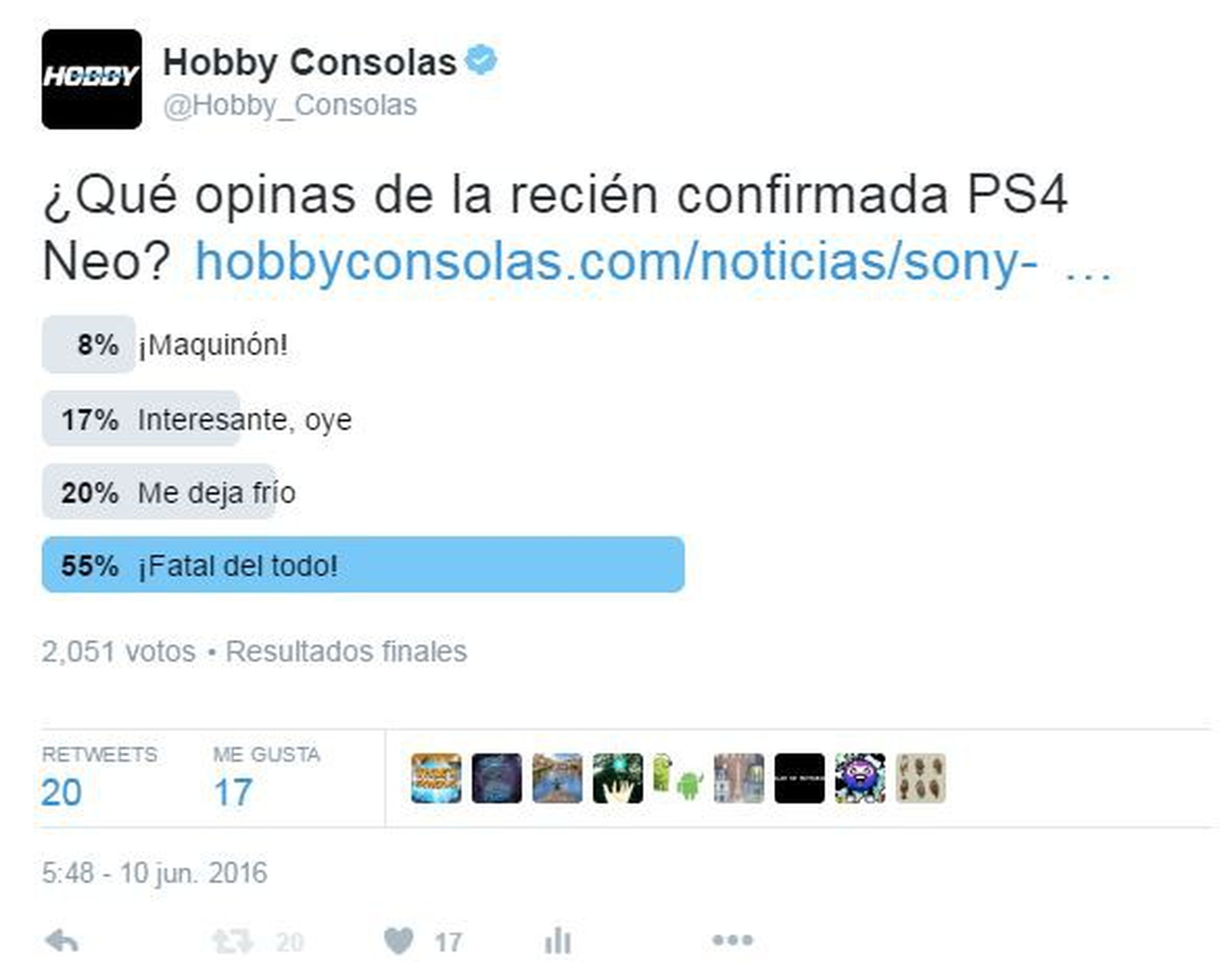 PS4 Neo os parece fatal - Resultado de encuesta