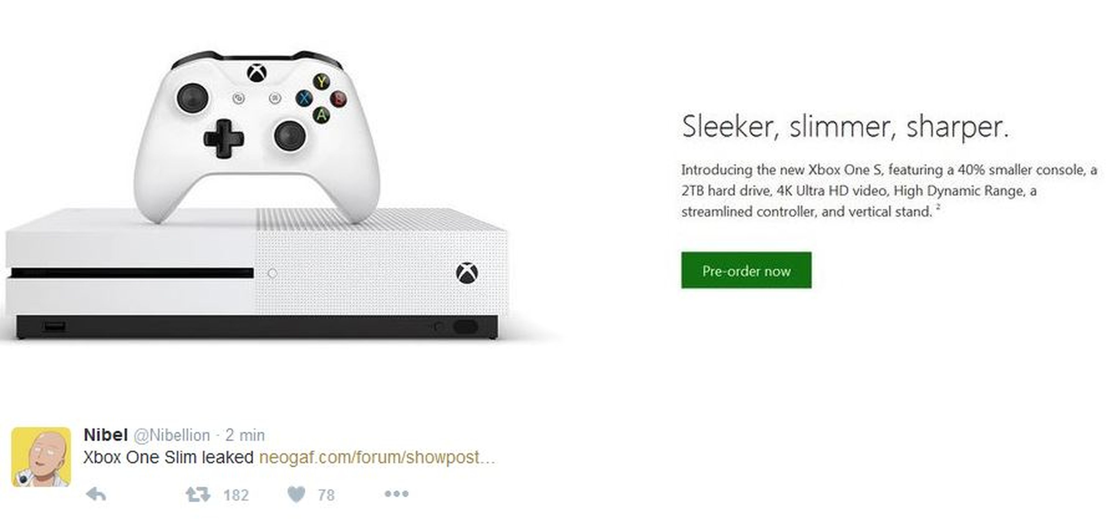 E3 2016 - Xbox One Slim filtrada