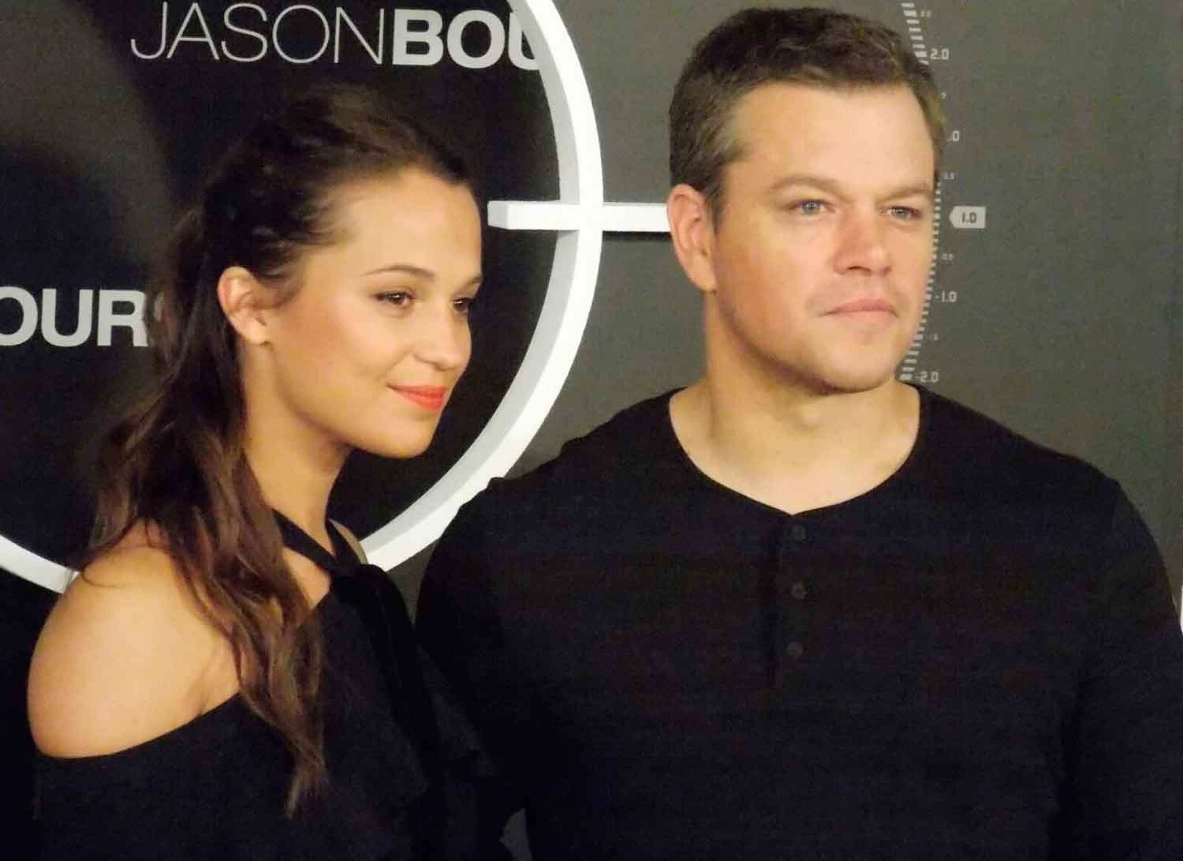 Alicia Vikander y Matt Damon en la presentación de Jason Bourne