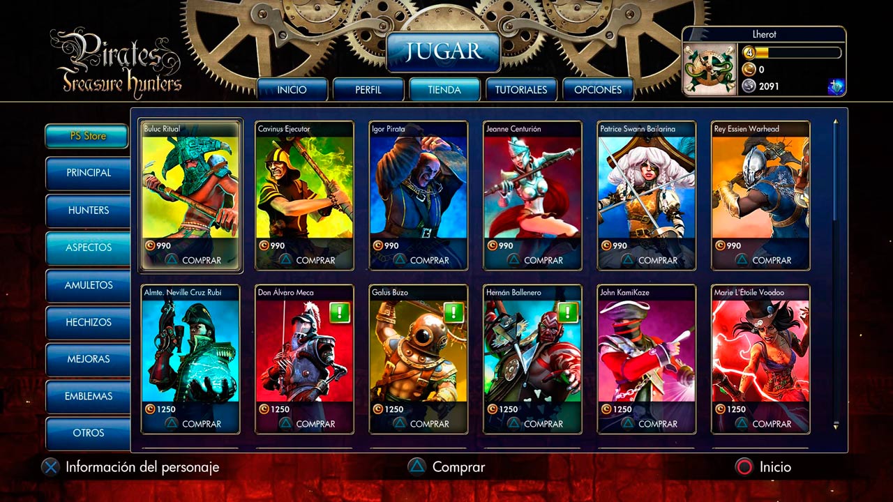 Aspectos de Pirates Treasure Hunters Aspectos de Pirates Treasure Hunters