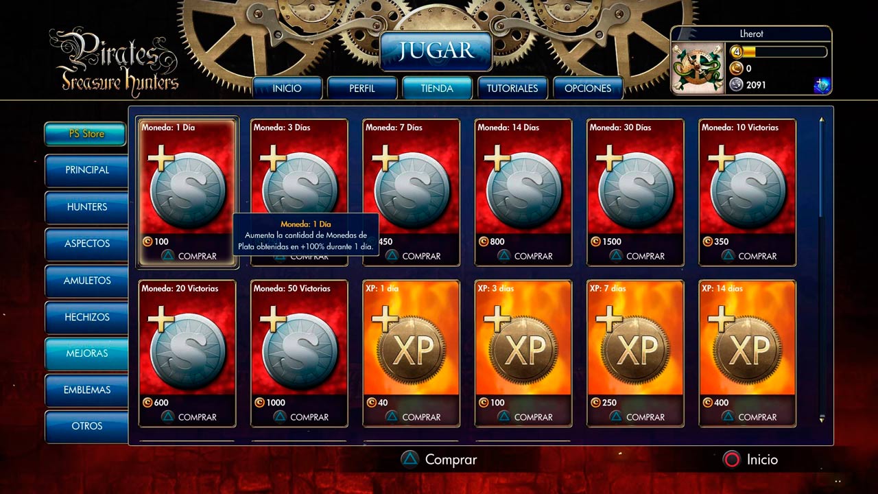 Mejoras de Pirates Treasure Hunters Mejoras de Pirates Treasure Hunters