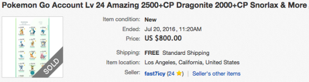 Pokémon Go eBay Pokémon Go eBay
