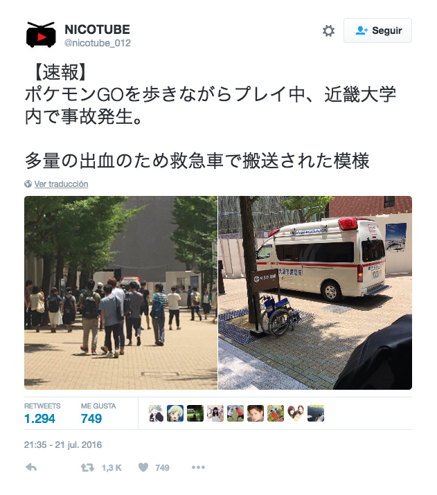 Pokémon GO Pokémon GO accidente