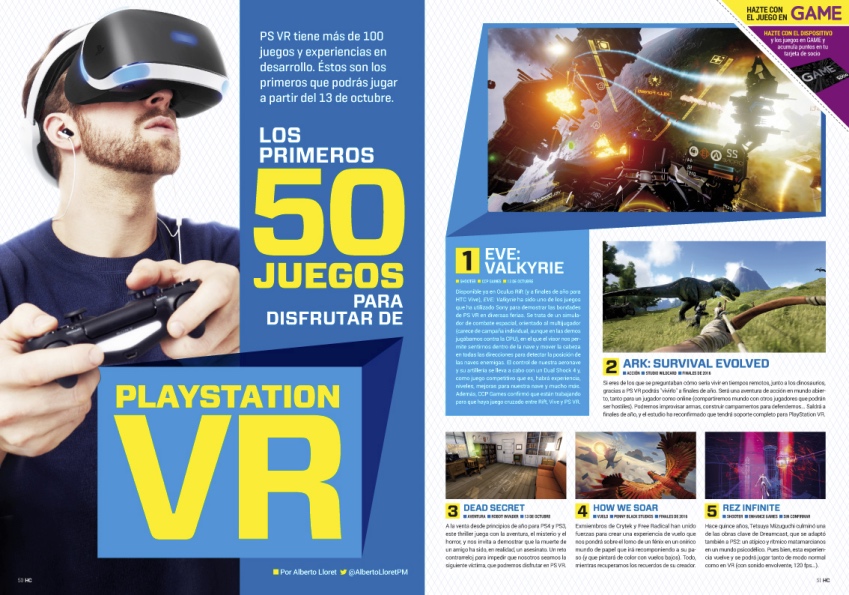 Reportaje HC 301 Los primeros 50 juegos para disfrutar de PlayStation VR Reportaje HC 301 Los primeros 50 juegos para disfrutar de PlayStation VR