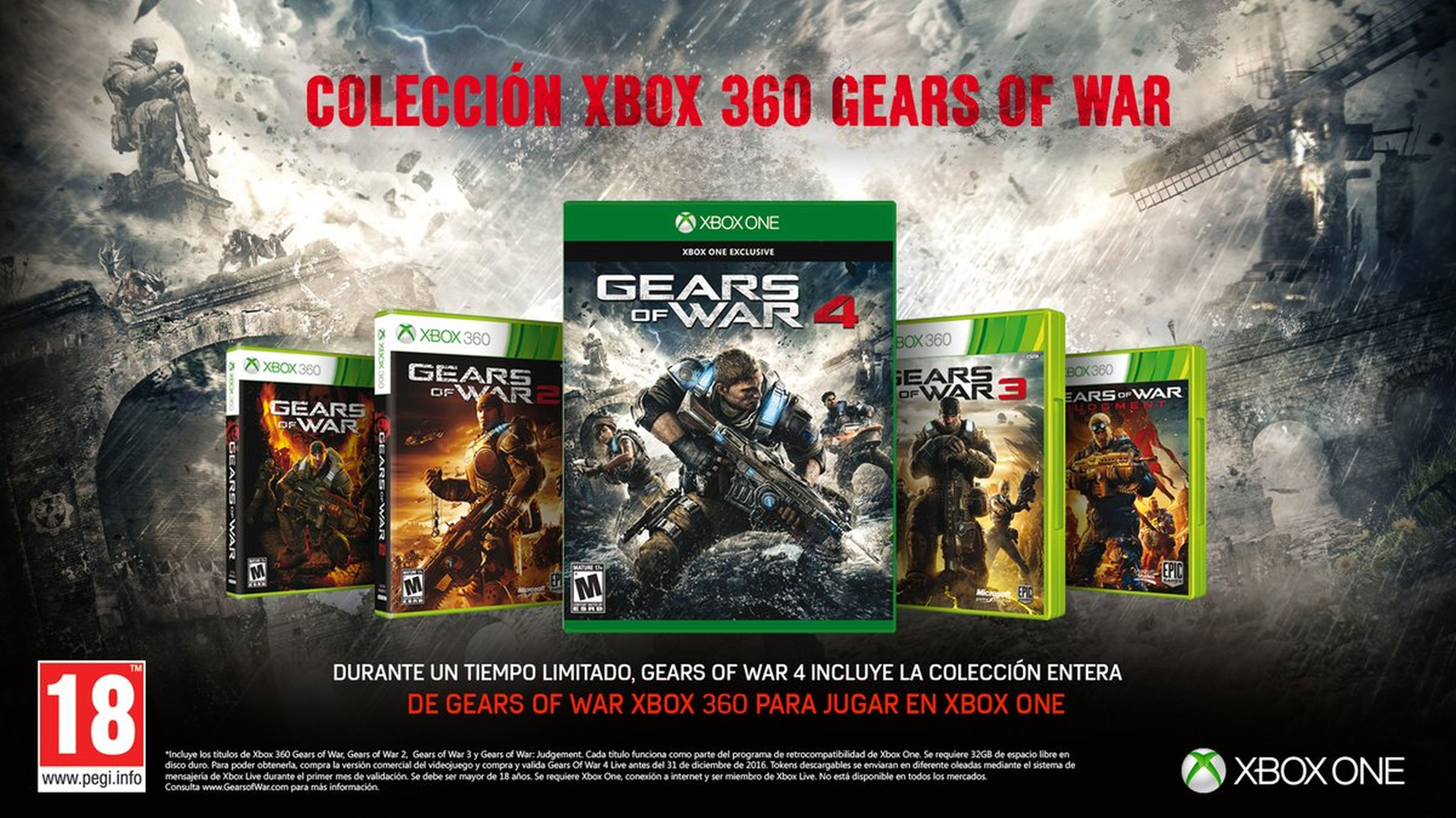 Saga Gears of War gratis con la compra de Gears of War 4
