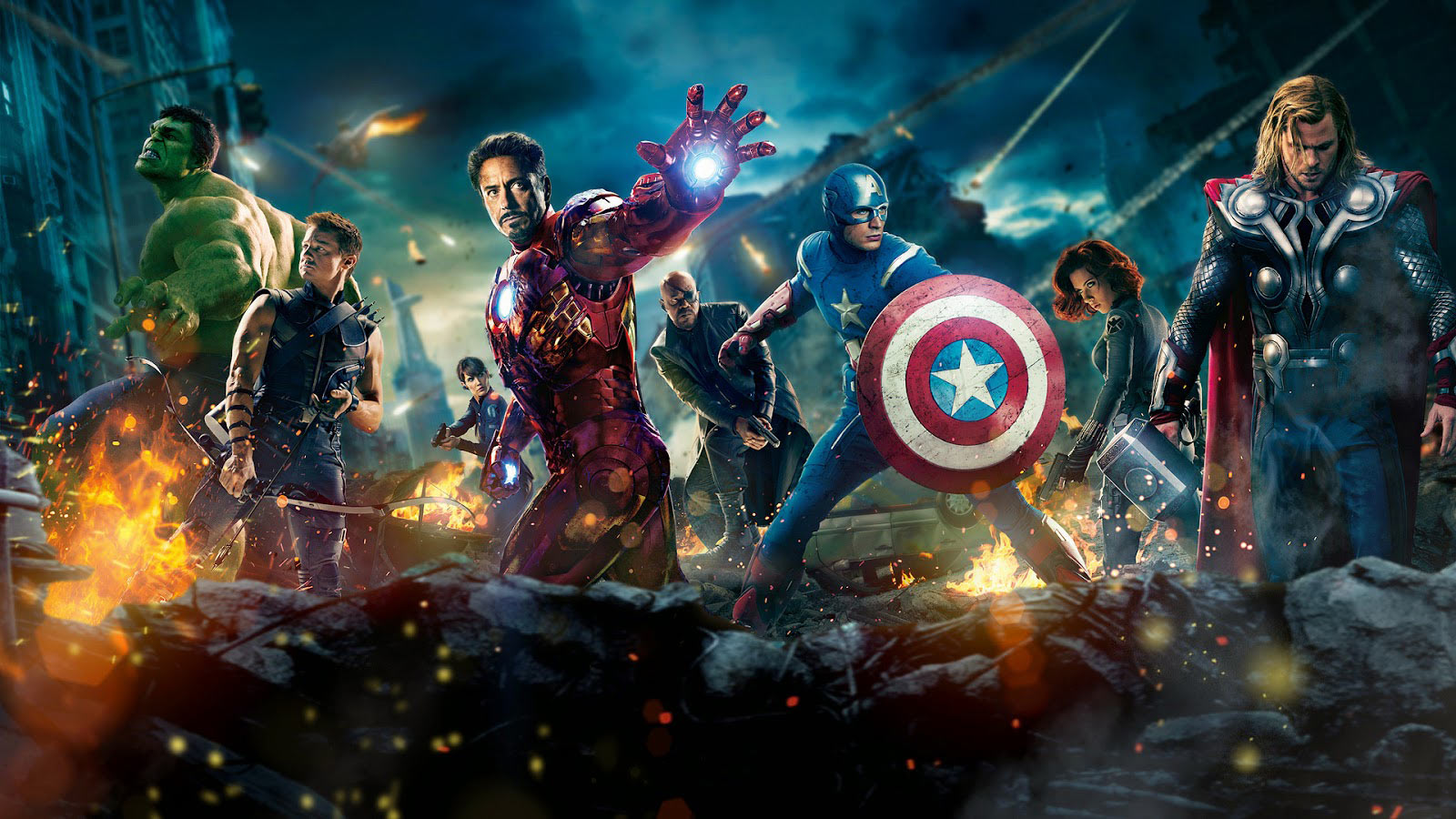 Los Vengadores Capitán América, Hulk, Thor
