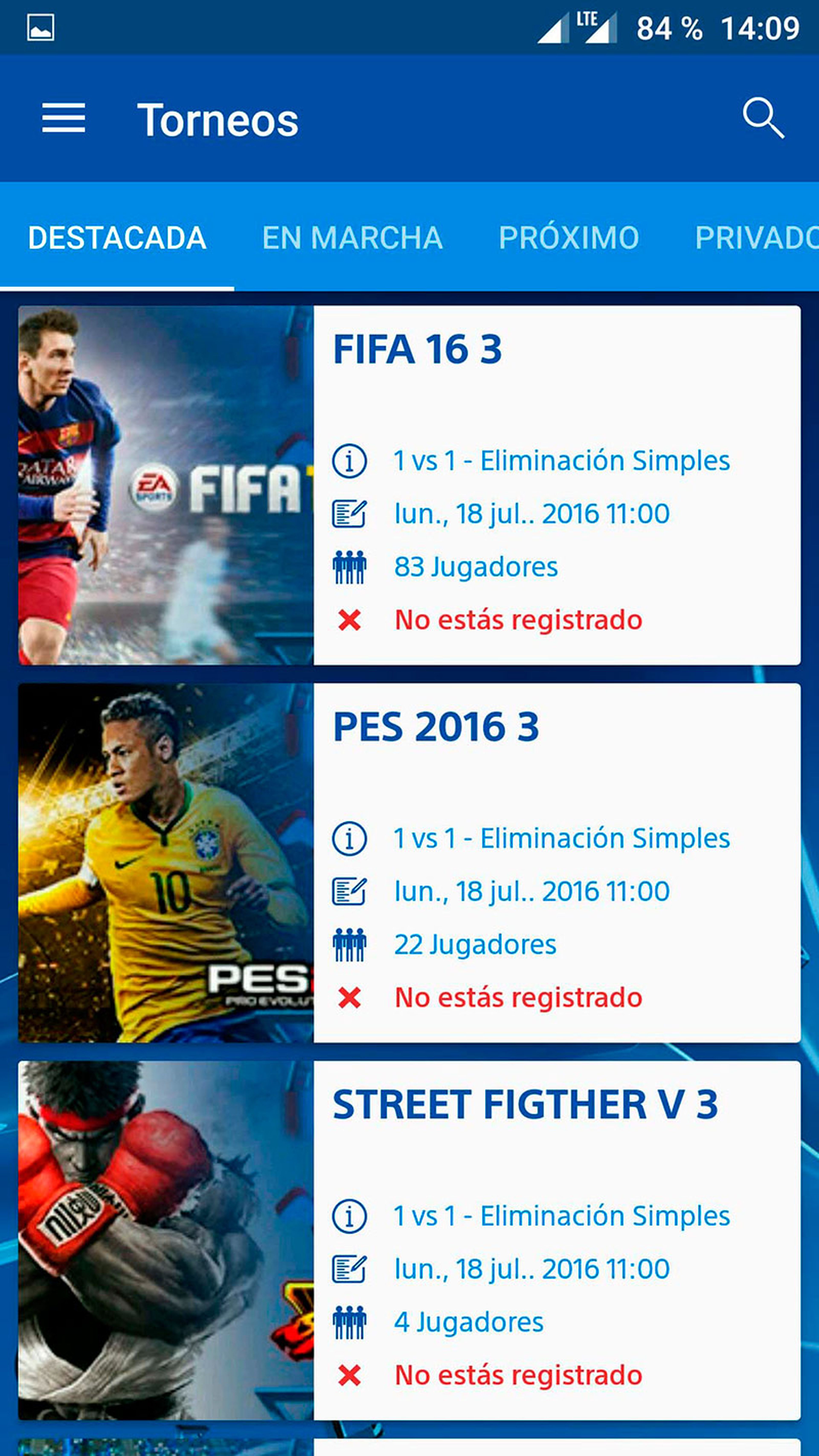 App Liga Oficial PlayStation
