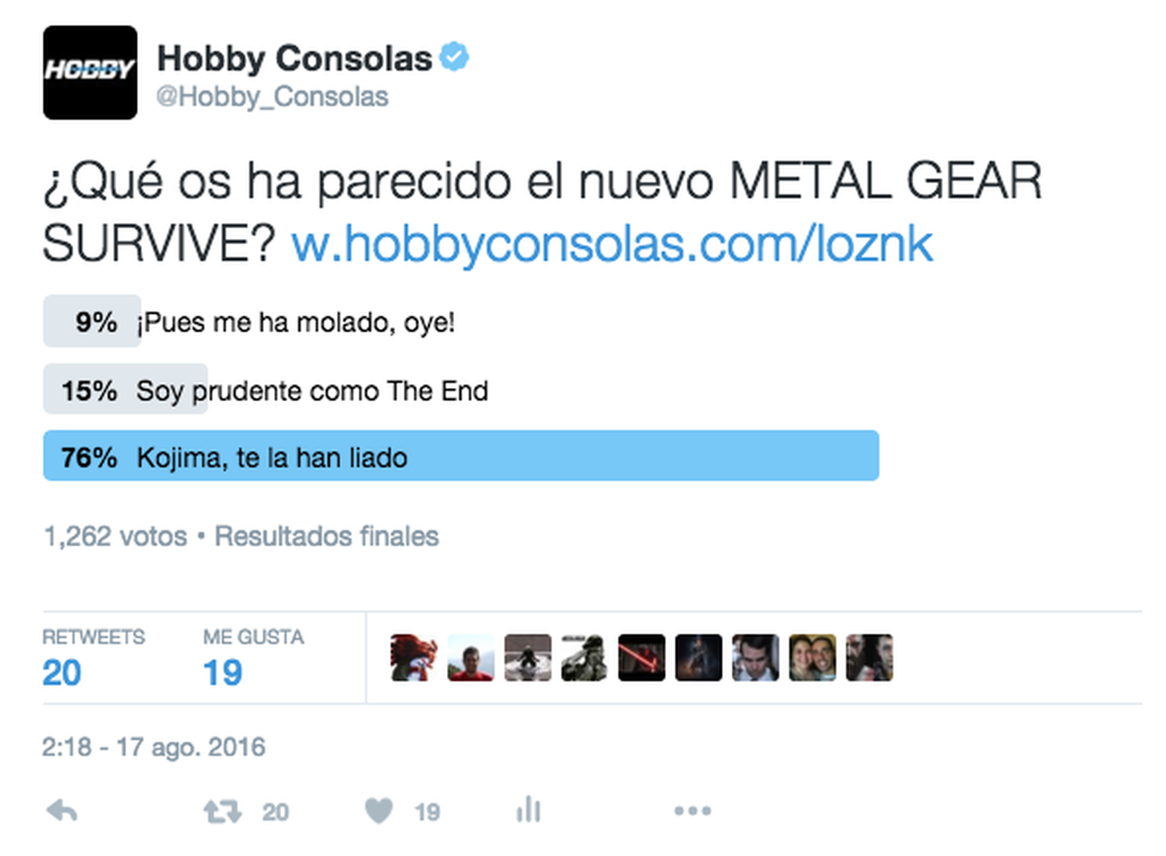 Encuesta Metal Gear Survive