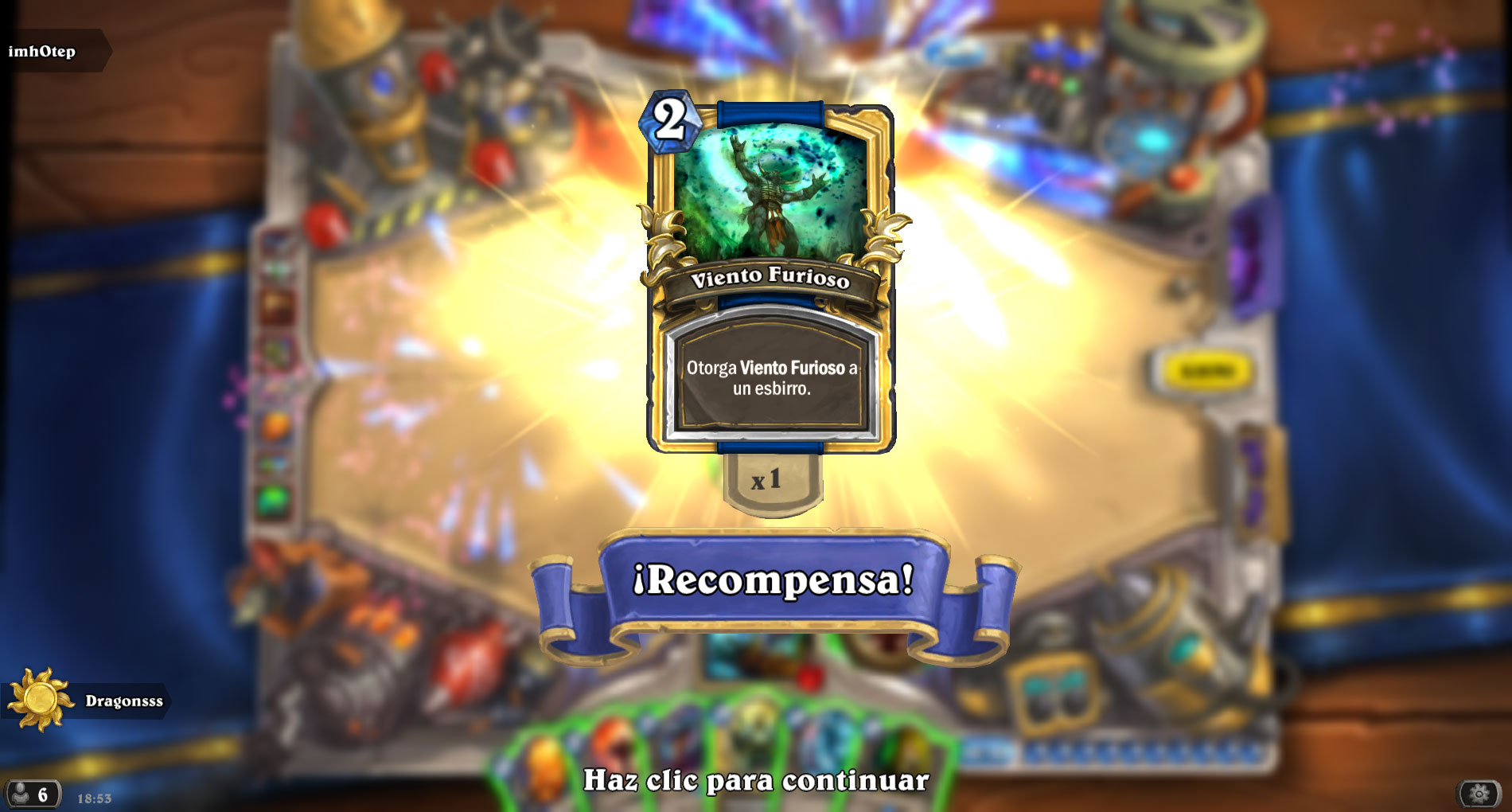HearthStone - Carta desbloqueada Carta desbloqueada por subir de nivel