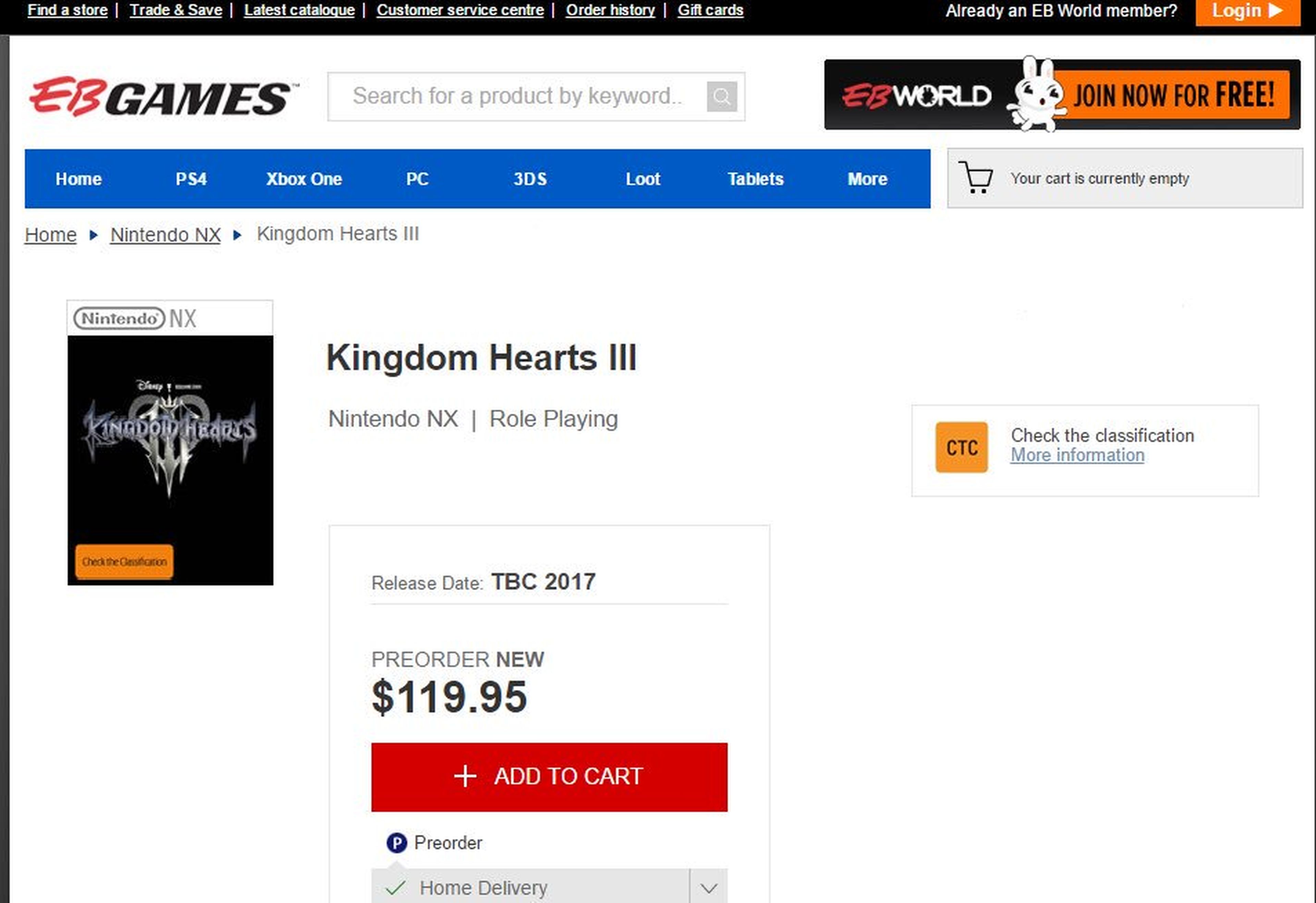 Kingdom Hearts 3 filtrado para Nintendo NX