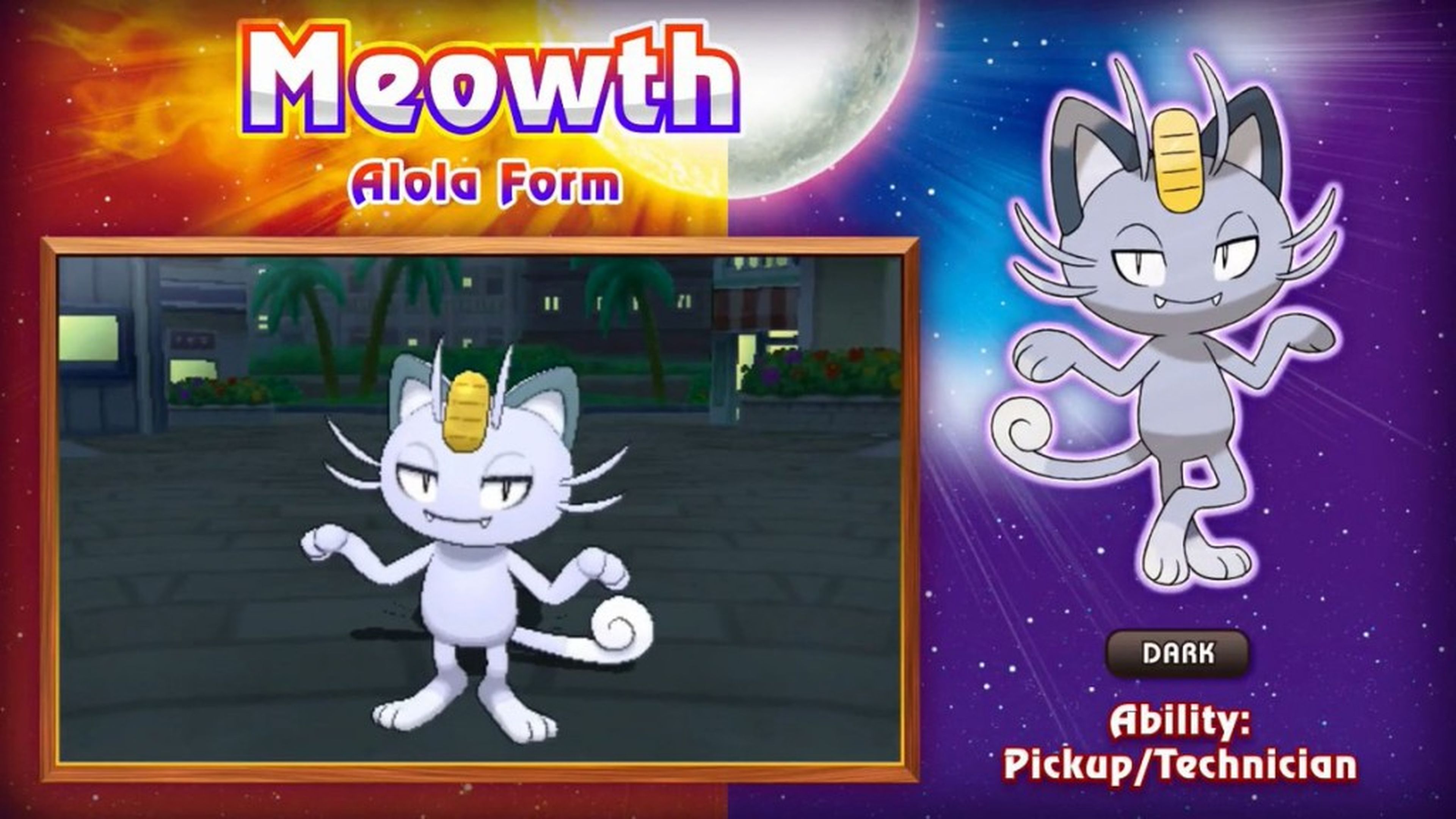 Meowth Pokémon Sol y Luna