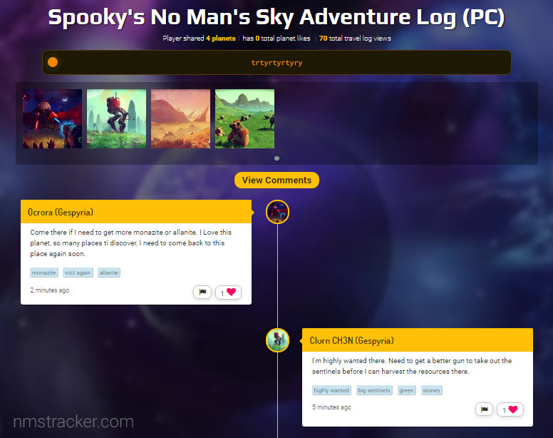 No Man's Sky NMS Tracker No Man's Sky NMS Tracker