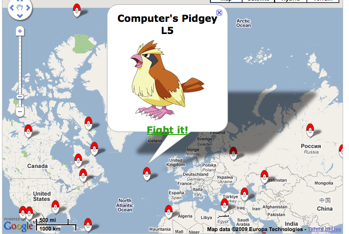 Pokémon en Google Maps Pokémon en Google Maps