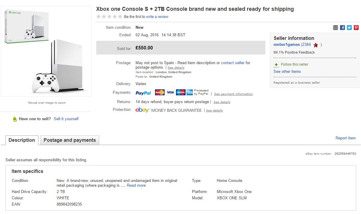 Xbox One S reventa Xbox One S reventa
