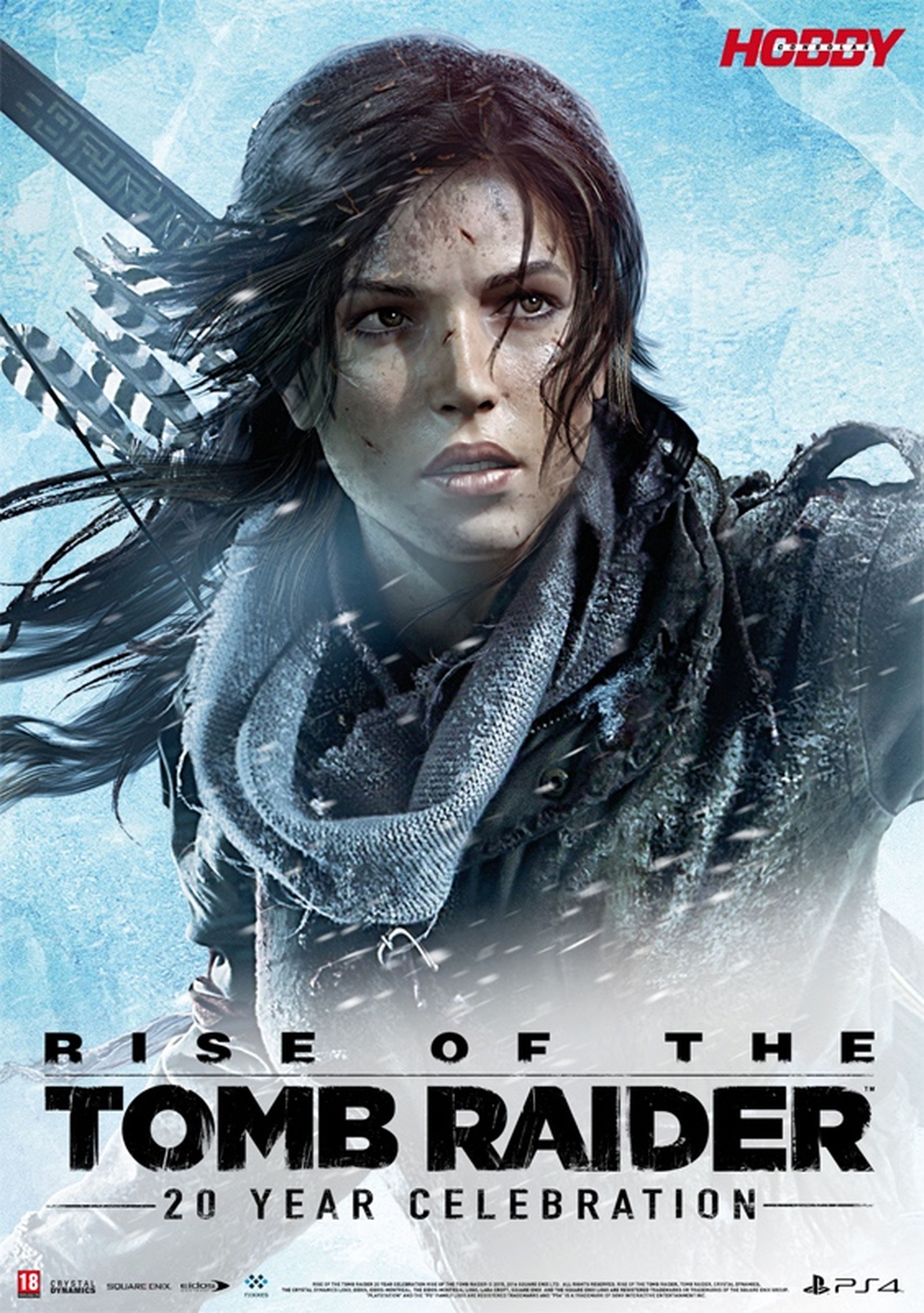 El segundo póster está dedicado a Lara Croft y la edición 20 aniversario de su última aventura, Rise of the Tomb Raider
