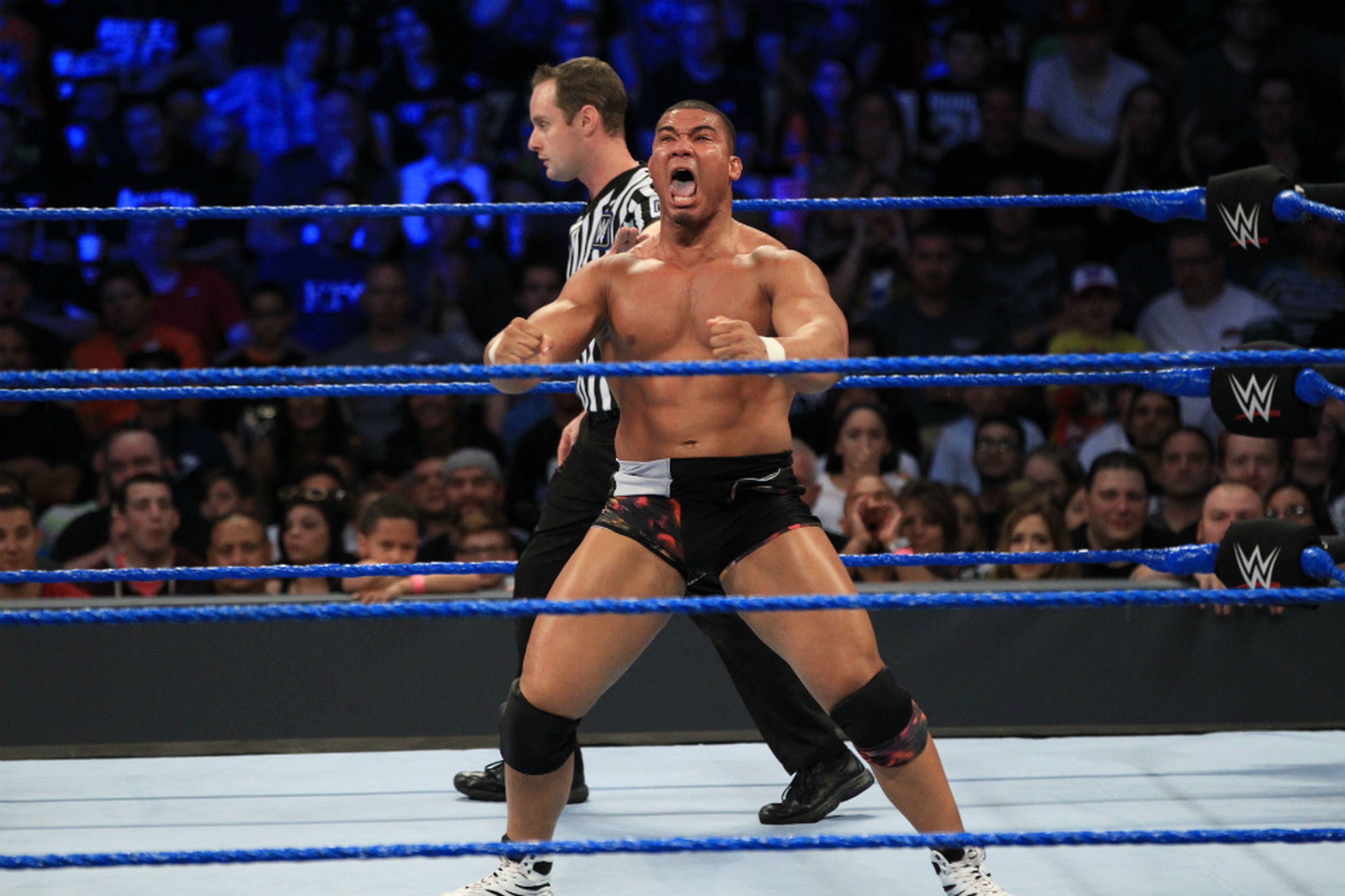 Jason Jordan en plena acción durante un combate en SmackDown Live