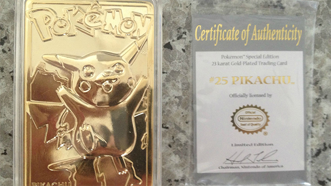 Carta Pikachu de oro Carta Pikachu de oro