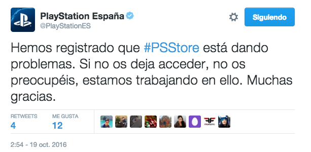 Problemas PS Store Problemas PS Store