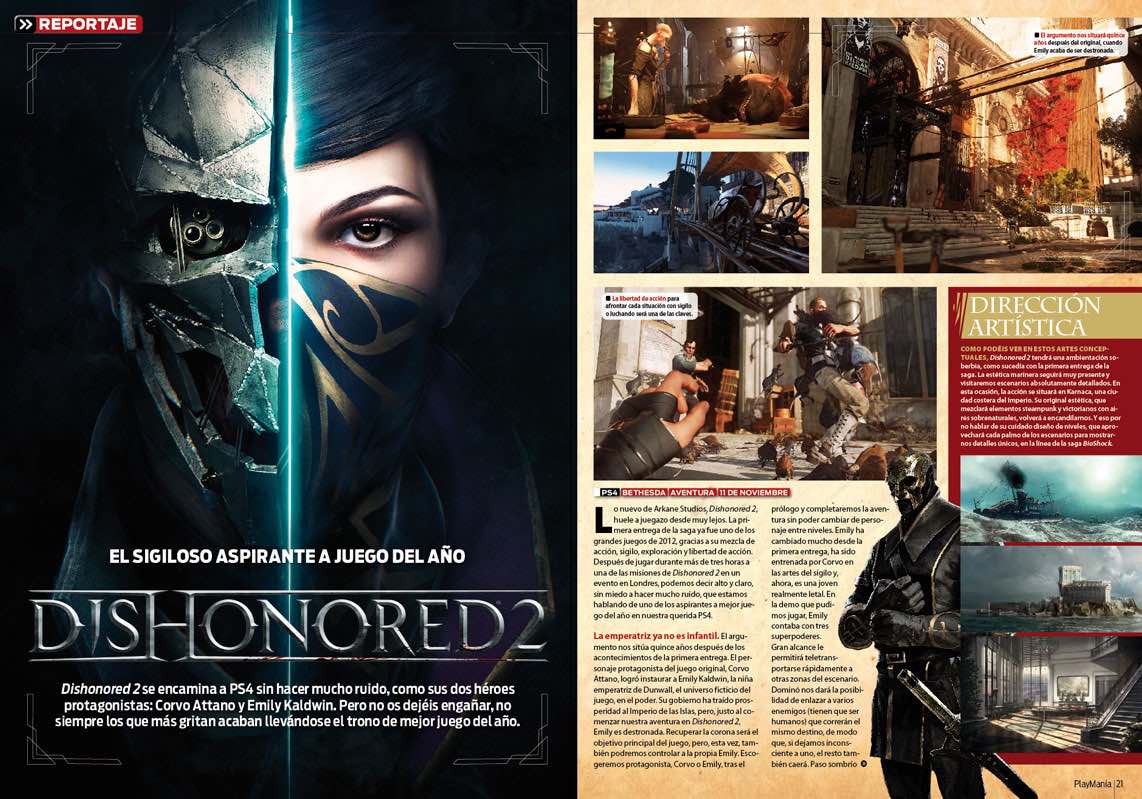 Todo sobre Dishonored 2 en Playmanía 216 Todo sobre Dishonored 2 en Playmanía 216