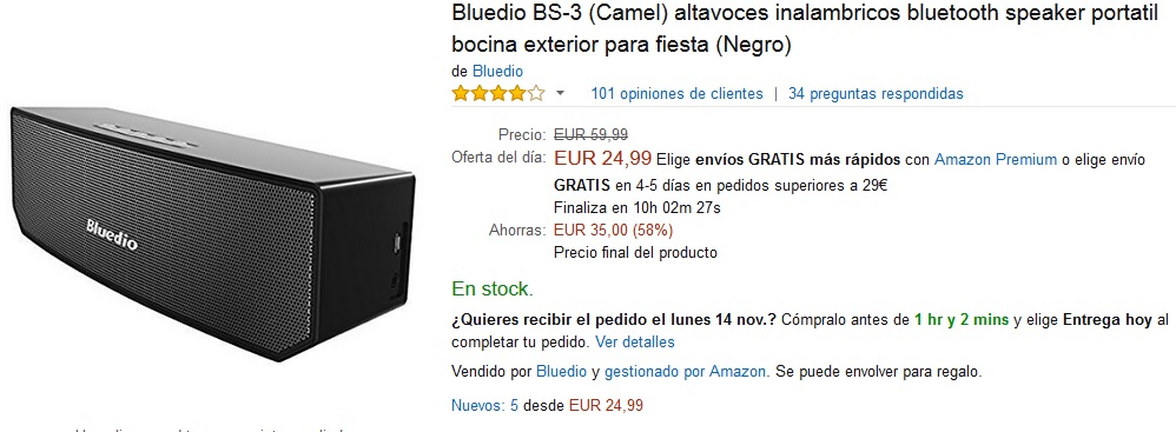 Altavoz Bluedio BS-3 por 24,99 €